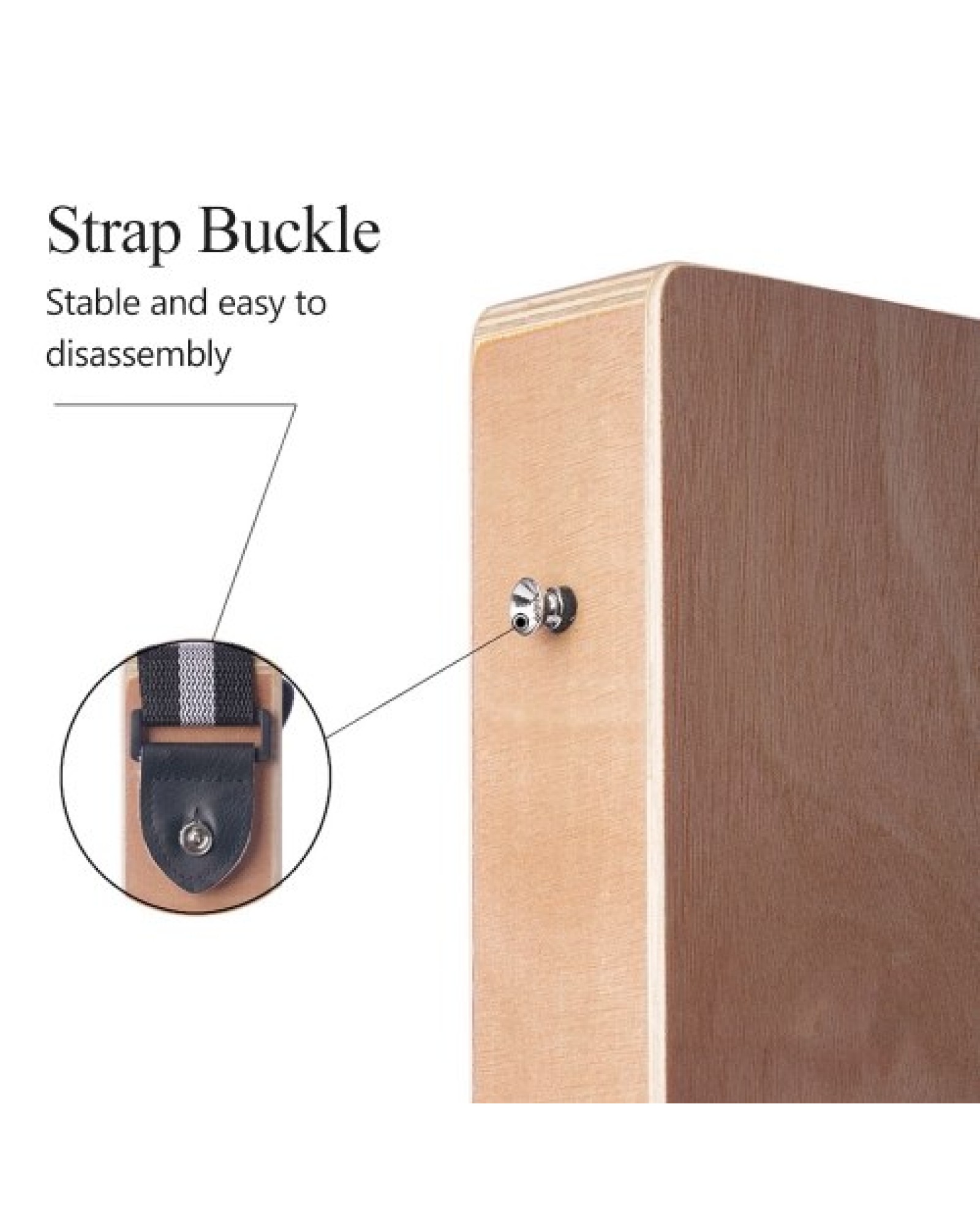 Cajon Boxdrum Travel Drum Accompaniment Music Boxdrum Percussion Instrument Solid Wood Portable with Strap