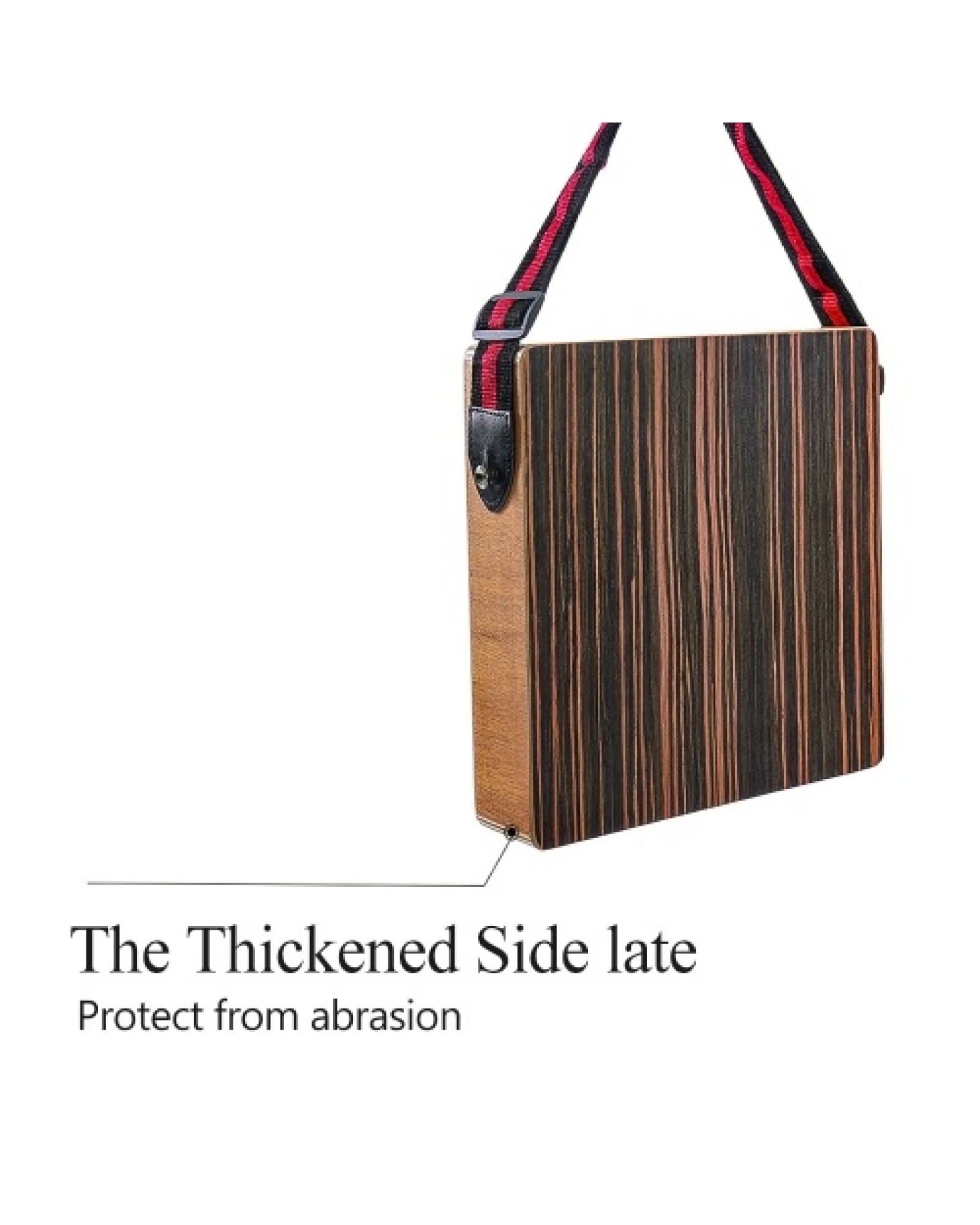 Cajon Boxdrum Travel Drum Accompaniment Music Boxdrum Percussion Instrument Solid Wood Portable with Strap