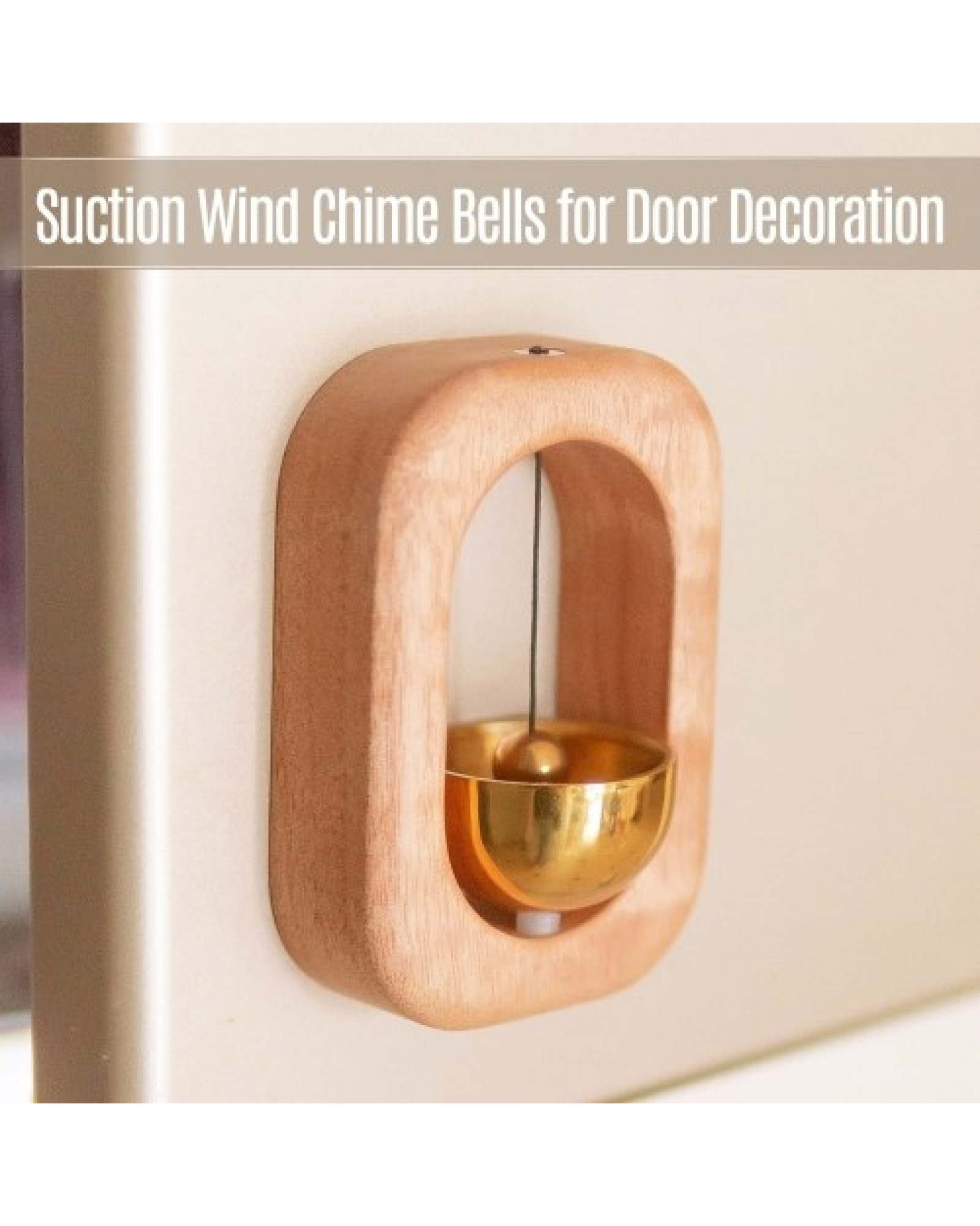 Suction Wind Chime Doorbell Decoration Refrigerator Door Closet Wood Windchime Bells for Home Garden Windchime Gift