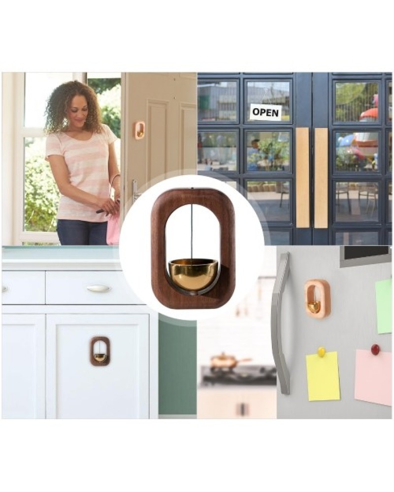 Suction Wind Chime Doorbell Decoration Refrigerator Door Closet Wood Windchime Bells for Home Garden Windchime Gift