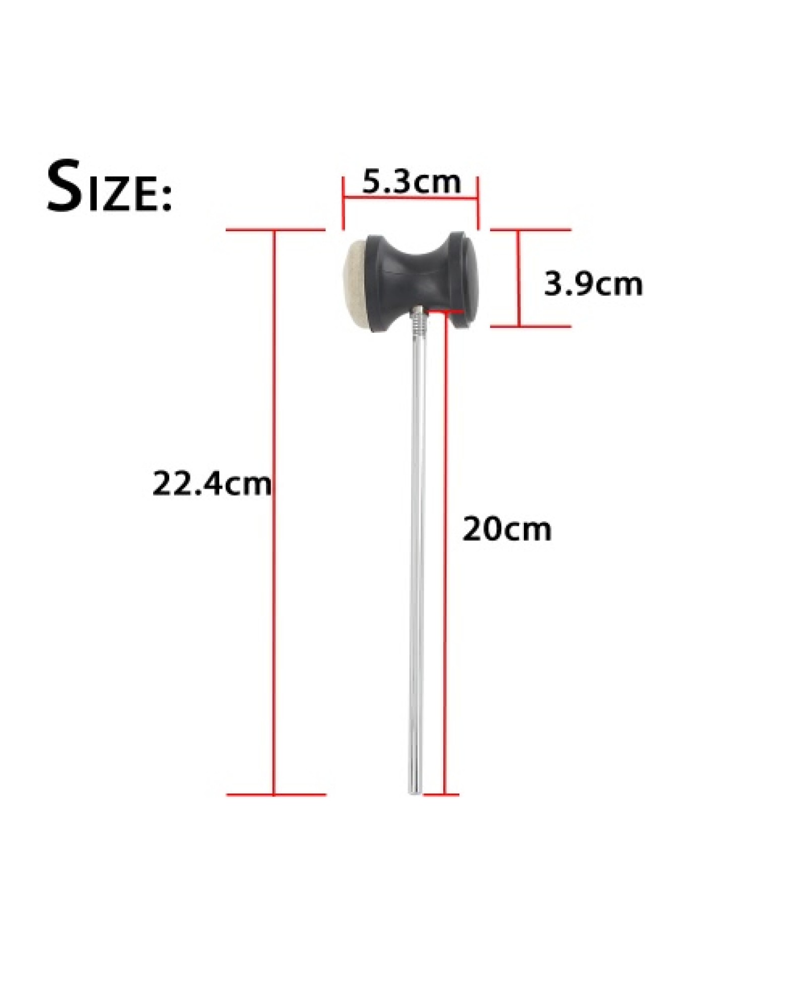 Drum Pedal Wool Felt Stainless Steel Handle 1pcs Instrument Accessory Part High Quality
