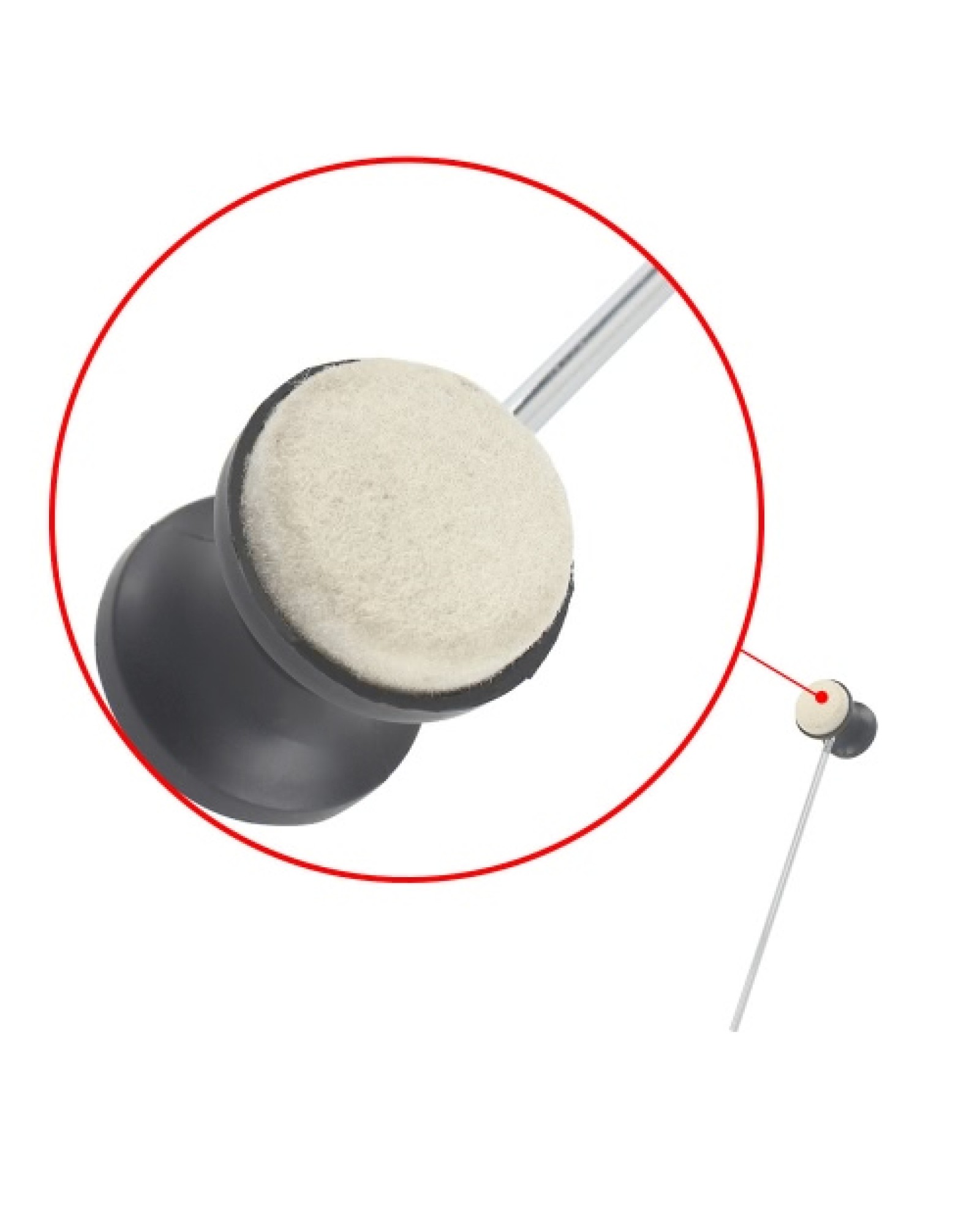 Drum Pedal Wool Felt Stainless Steel Handle 1pcs Instrument Accessory Part High Quality