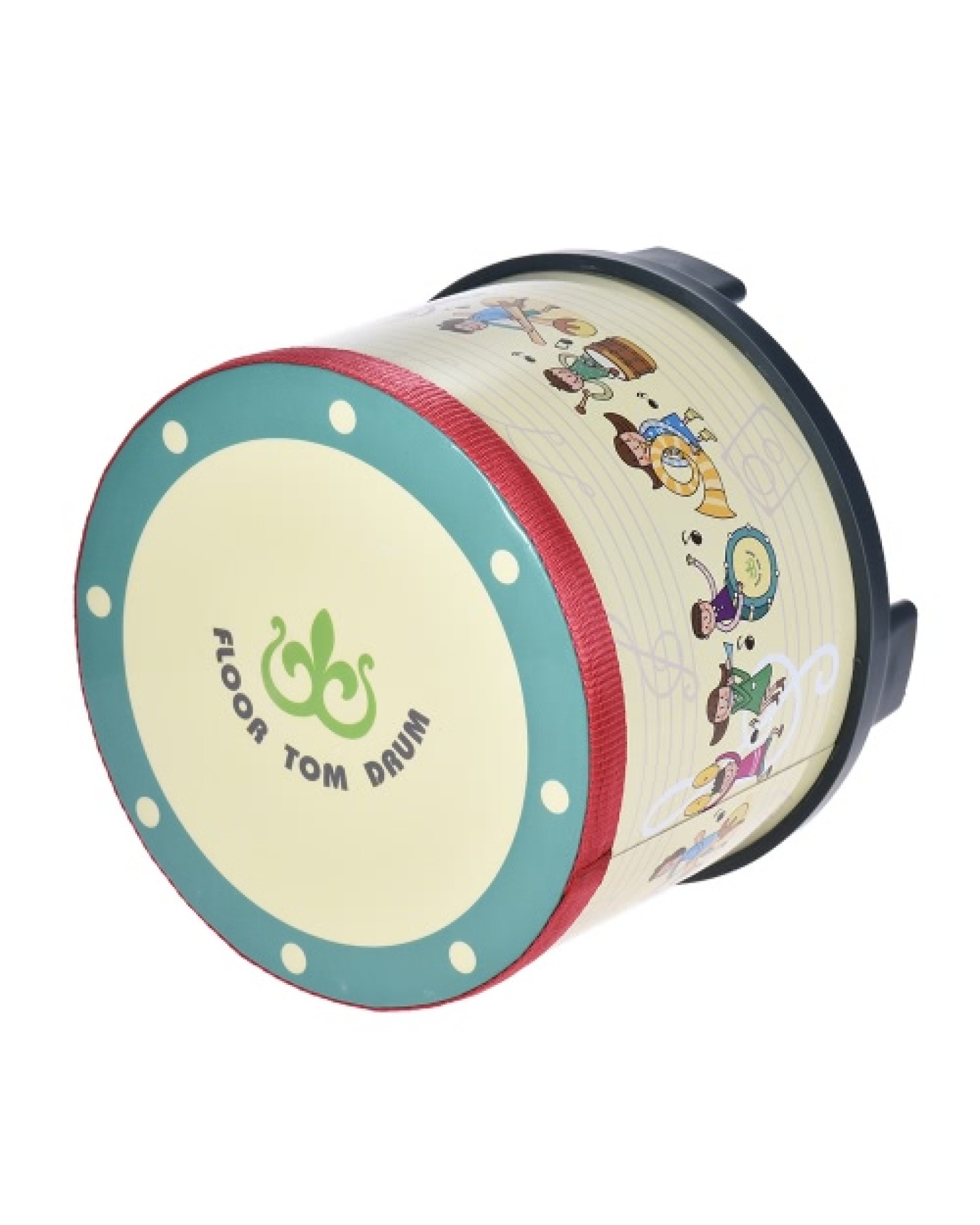 8 Inch Wooden Floor Drum Gathering Club Carnival Percussion Instrument with 2 Mallets for Kids Children