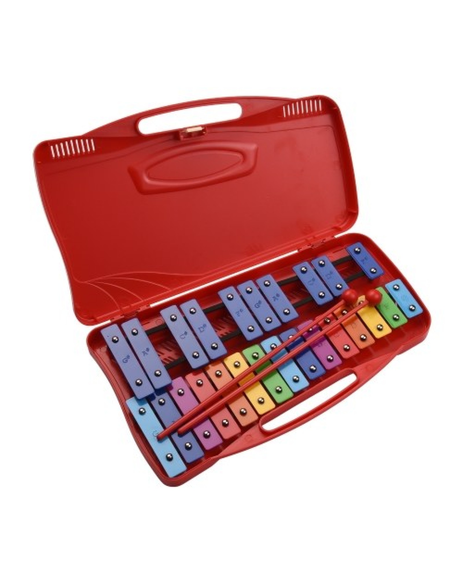 25 Notes Glockenspiel Xylophone Hand Knock Xylophone Percussion Rhythm Musical Educational Teaching Instrument Toy with Case 2 M