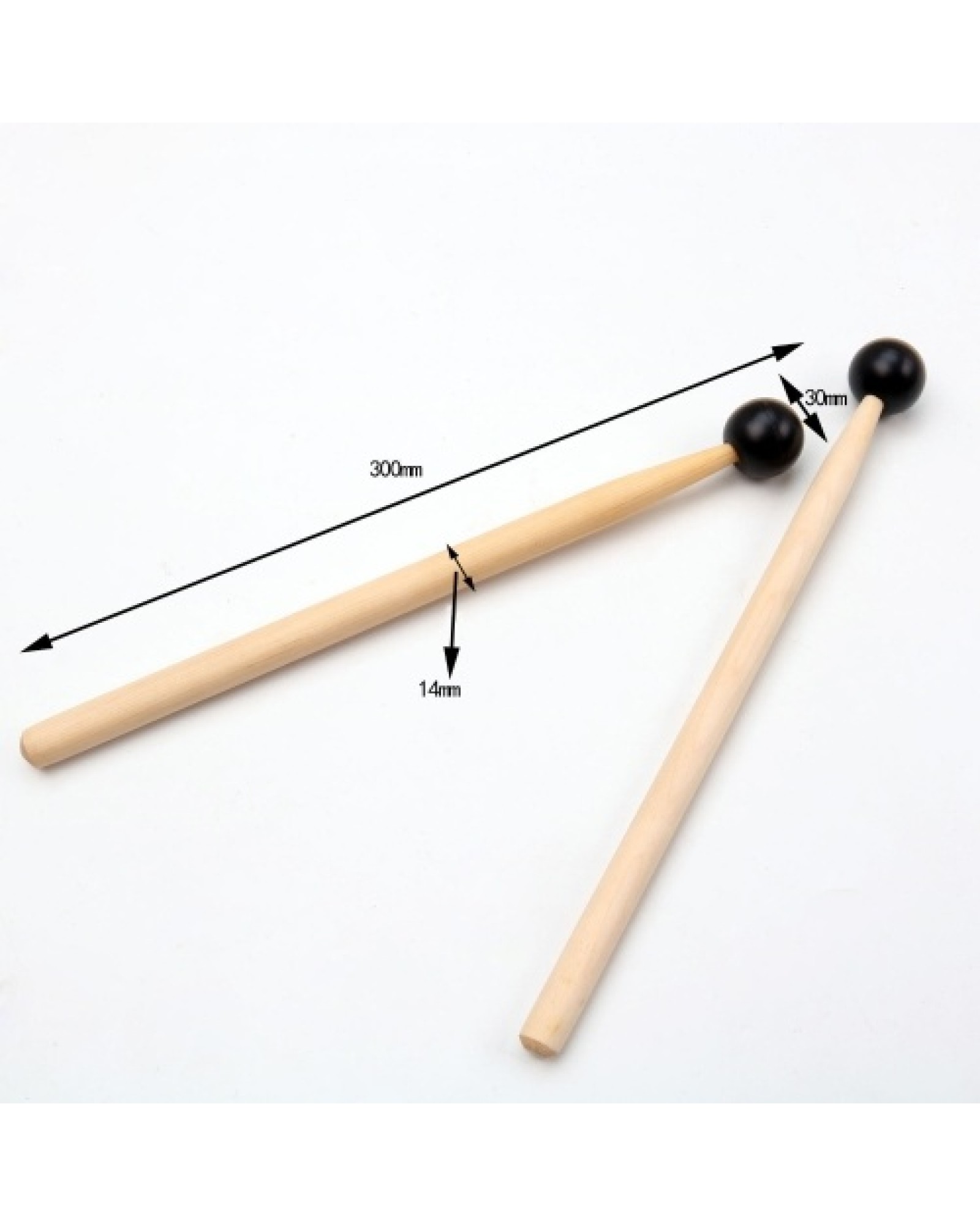 1 Pair Tongue Steel Drum Xylophone Mallets Tuning Fork Wooden Rod Mallet for Percussion Instrument