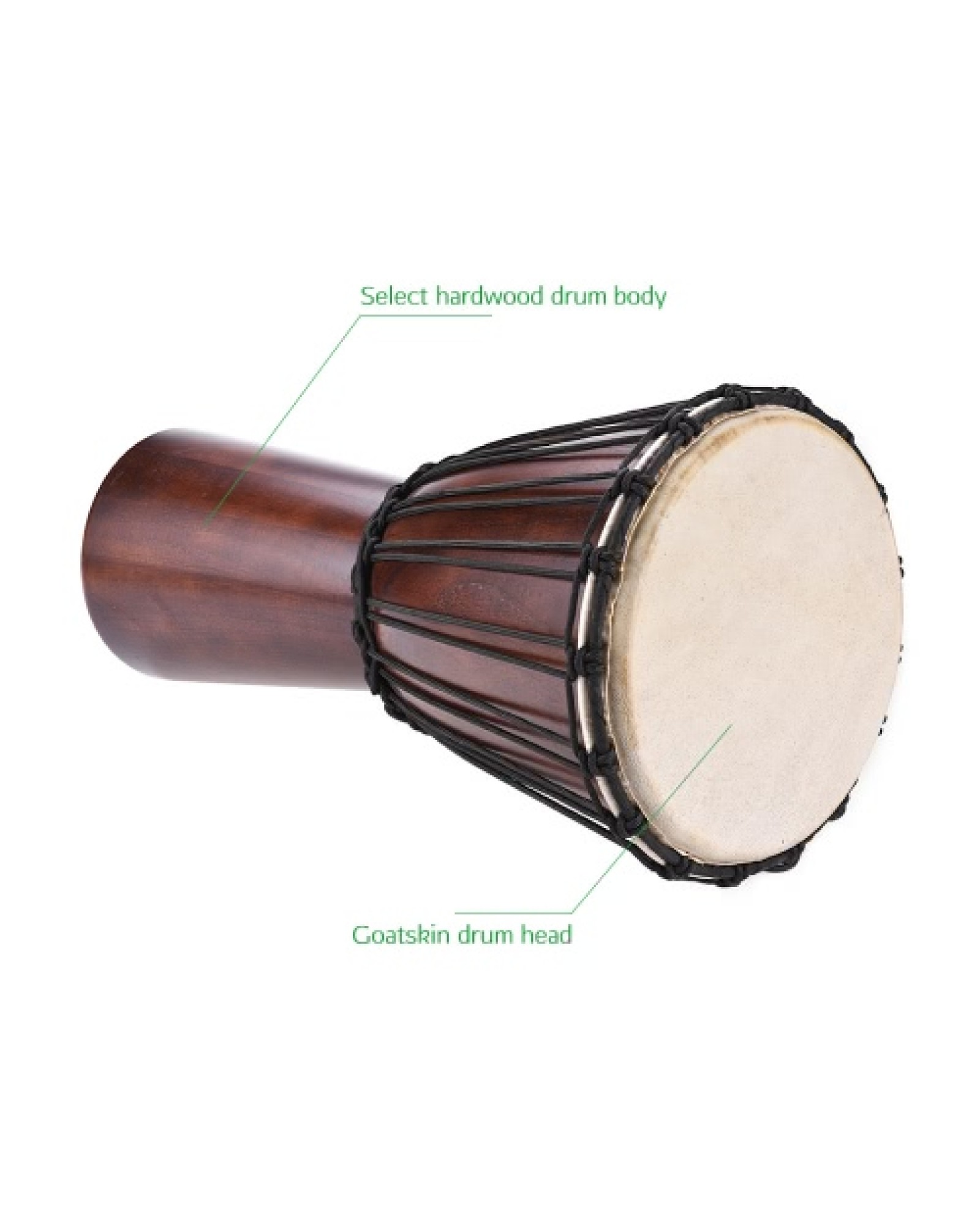 Professional 10" African Djembe Hand Bongo Drum Percussion Music Instrument Select Hardwood Body Goatskin Head