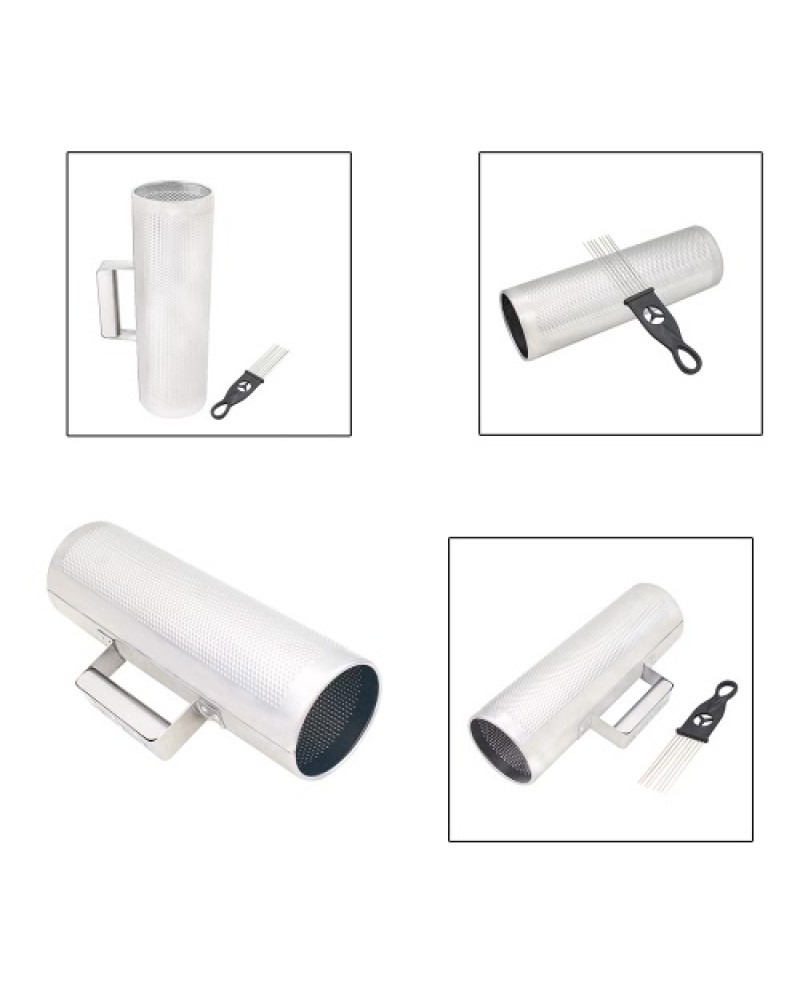 Stainless Steel Guiro 12" * 4" Percussion Instrument Musical Training Tool with Scraper