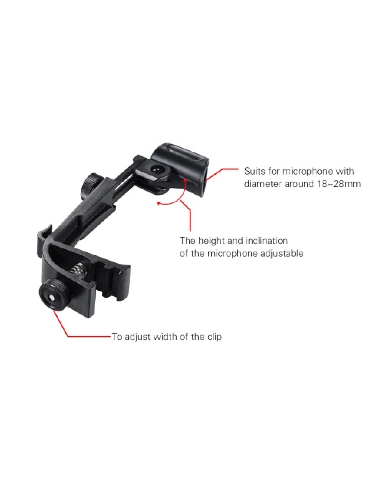 2pcs Clamp Clip On Drum Rim Microphone Mic Mount Holder Adjustable Shockproof