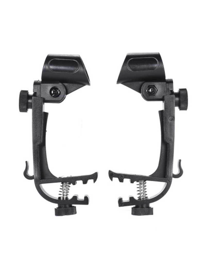 2pcs Clamp Clip On Drum Rim Microphone Mic Mount Holder Adjustable Shockproof