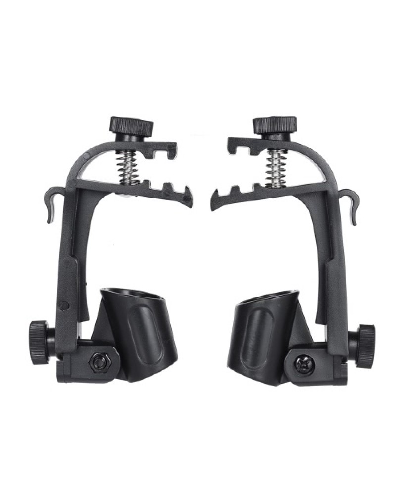 2pcs Clamp Clip On Drum Rim Microphone Mic Mount Holder Adjustable Shockproof