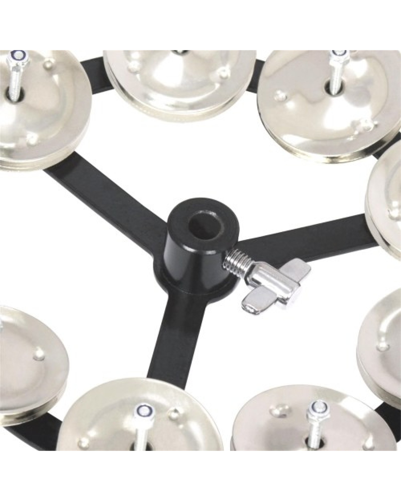 Mountable Hihat Tambourine with Steel Jingles for Drum Set