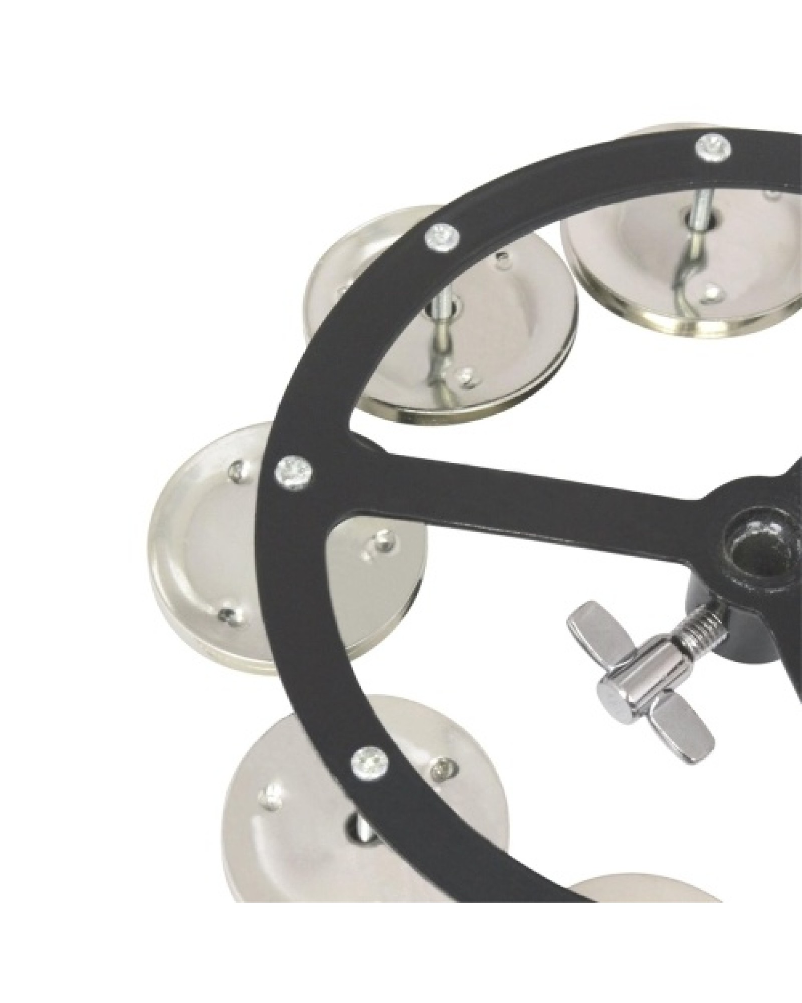 Mountable Hihat Tambourine with Steel Jingles for Drum Set