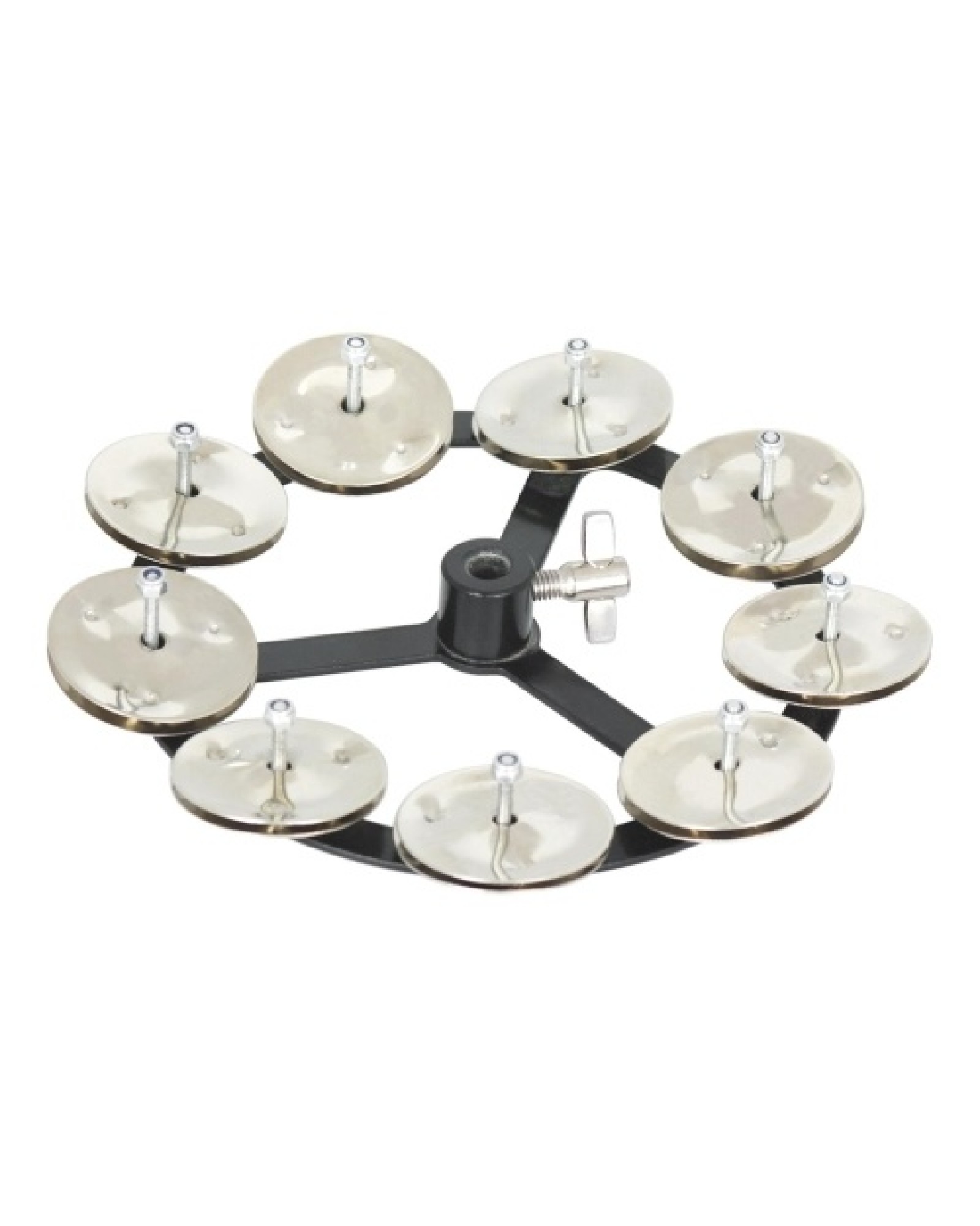 Mountable Hihat Tambourine with Steel Jingles for Drum Set