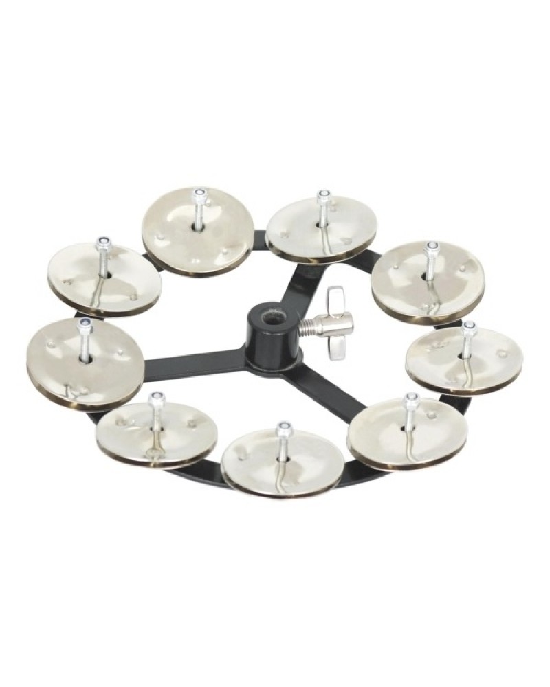 Mountable Hihat Tambourine with Steel Jingles for Drum Set