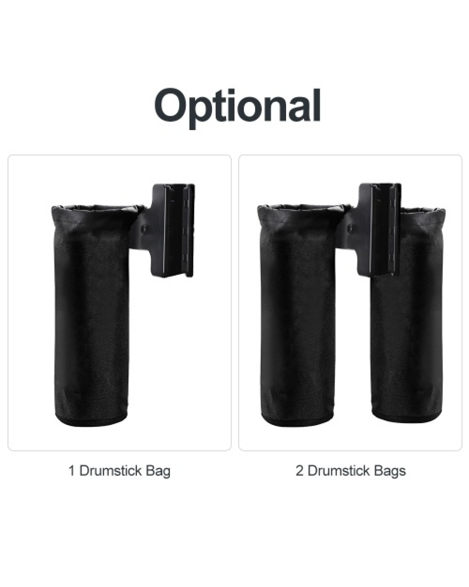 Drumstick Holder for Drum Set Clamp on Drum Stick Storage Bag Oxford Cloth Large Capacity Clip on Drumsticks Container for up to