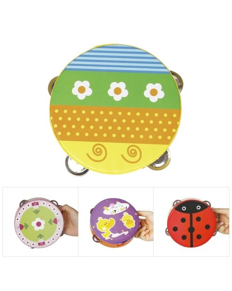 6" Handheld Tambourine Hand Drum Percussion Musical Toy
