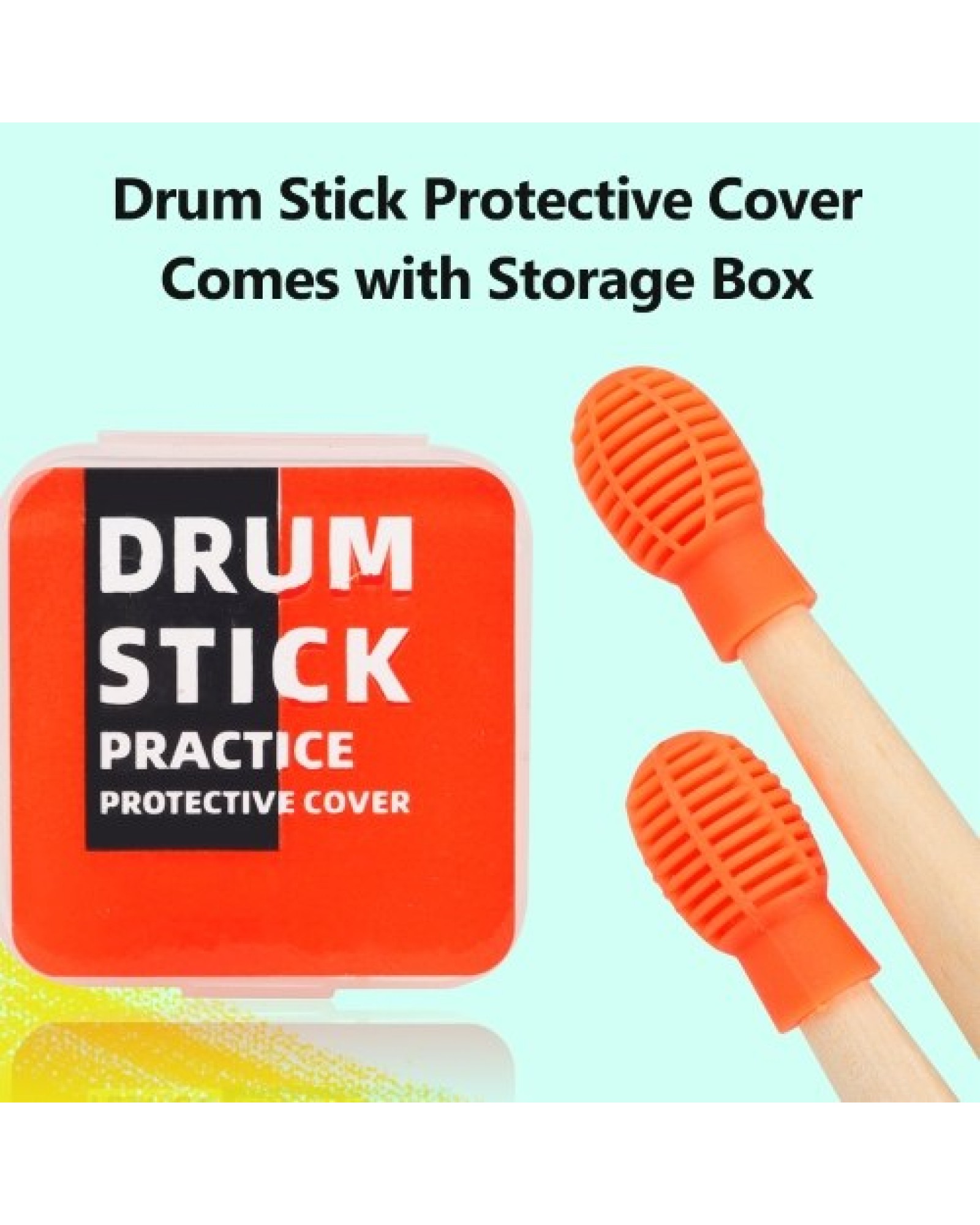 Drum Stick Protective Cover Set Silicone Mallet Protectors Drumstick Silent Practice Cap Sleeve 2pcs