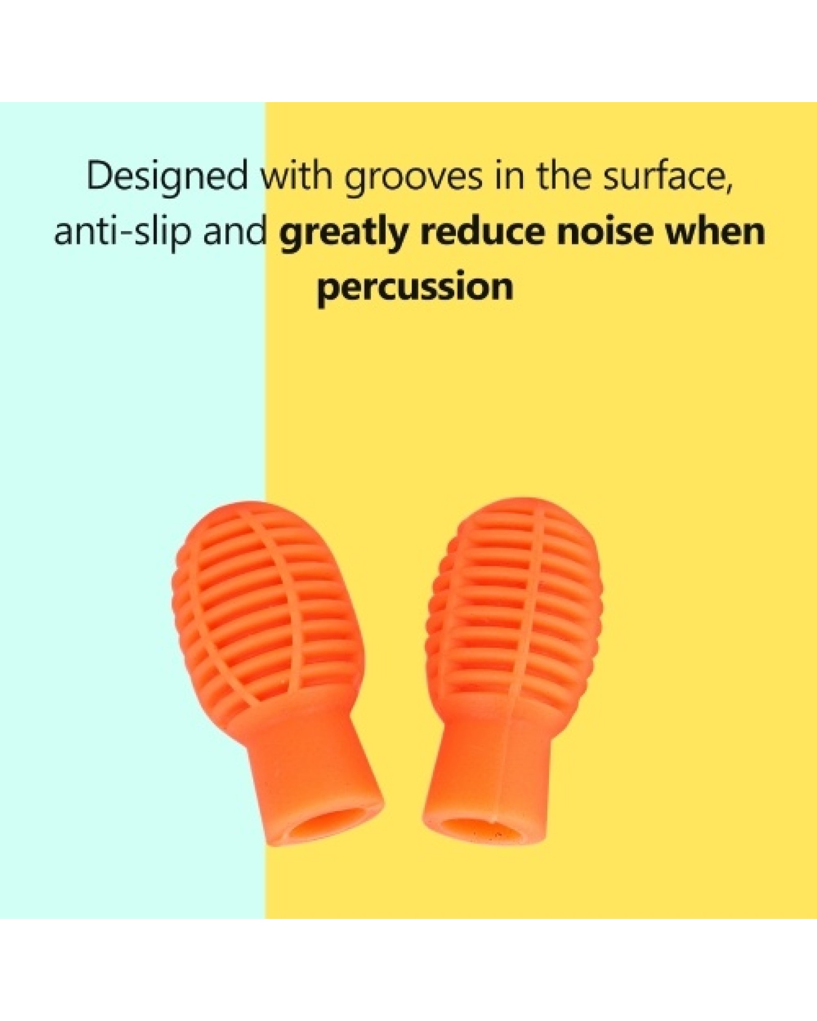 Drum Stick Protective Cover Set Silicone Mallet Protectors Drumstick Silent Practice Cap Sleeve 2pcs
