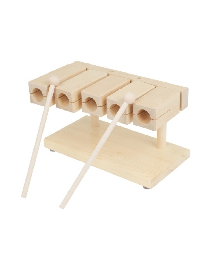 Wood Rhythm Block Wooden Percussion Block Solid Maple Material 5 Tones Musical Percussion Instrument with Mallet for Yoga Presch
