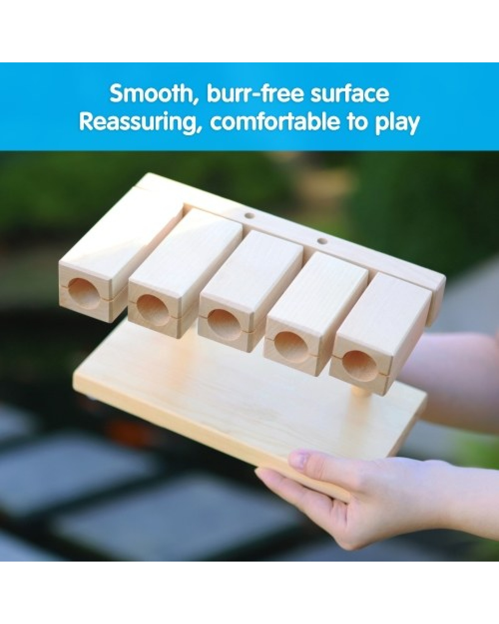 Wood Rhythm Block Wooden Percussion Block Solid Maple Material 5 Tones Musical Percussion Instrument with Mallet for Yoga Presch