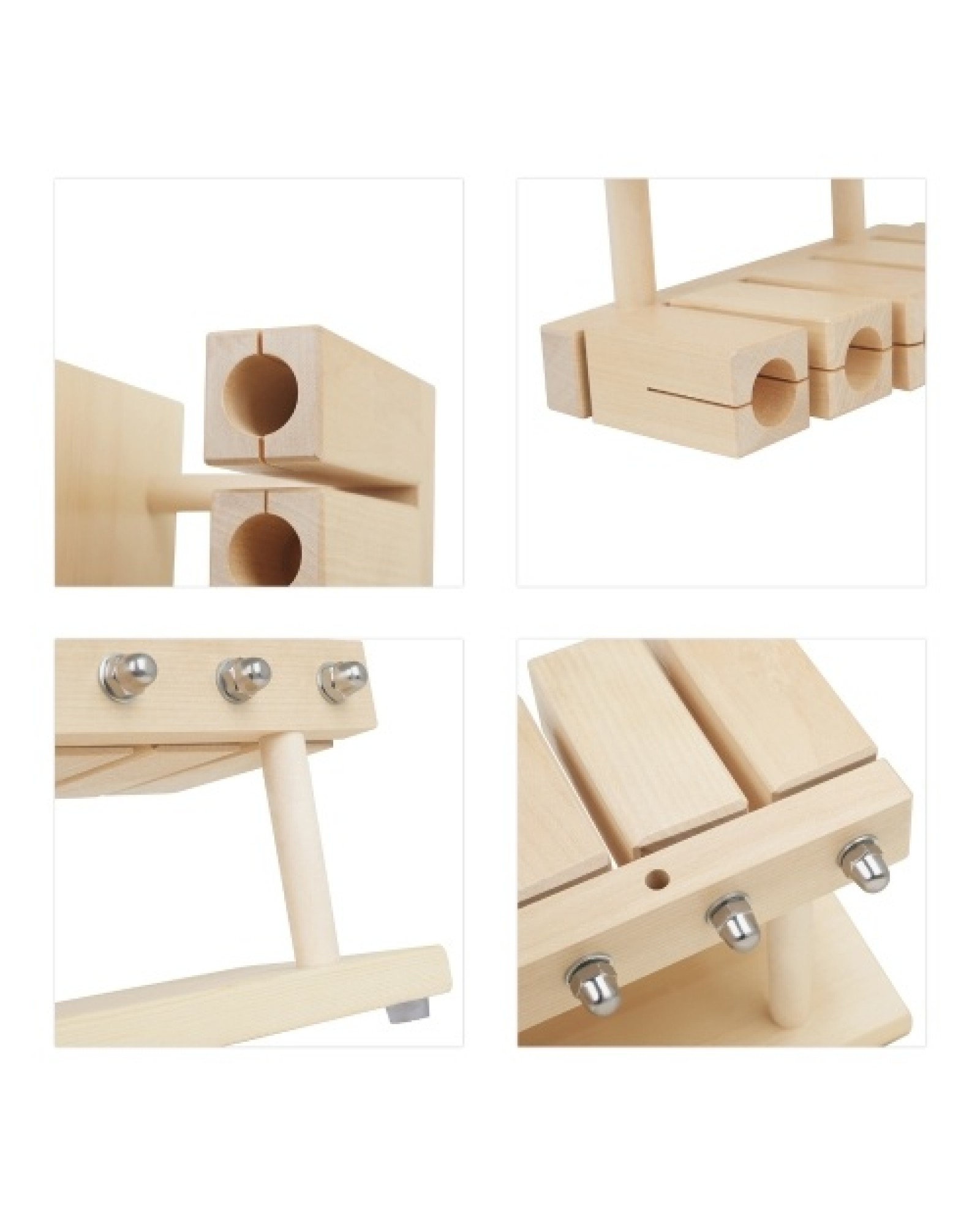 Wood Rhythm Block Wooden Percussion Block Solid Maple Material 5 Tones Musical Percussion Instrument with Mallet for Yoga Presch