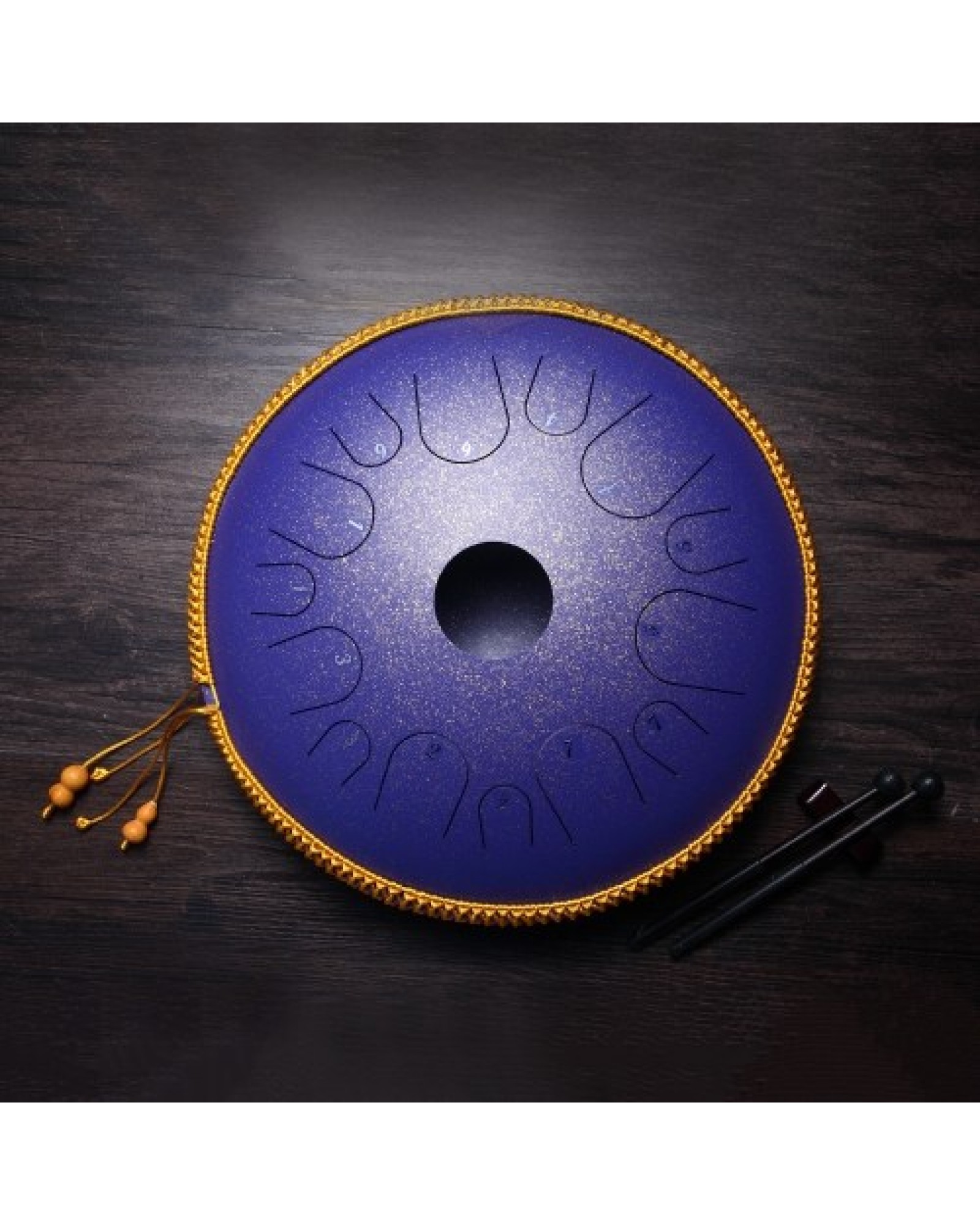 14 Inch 14 Note Alloy Steel Hand Pan Drum C Tone Manual Percussion Handpan Drum with Ebony Drumsticks