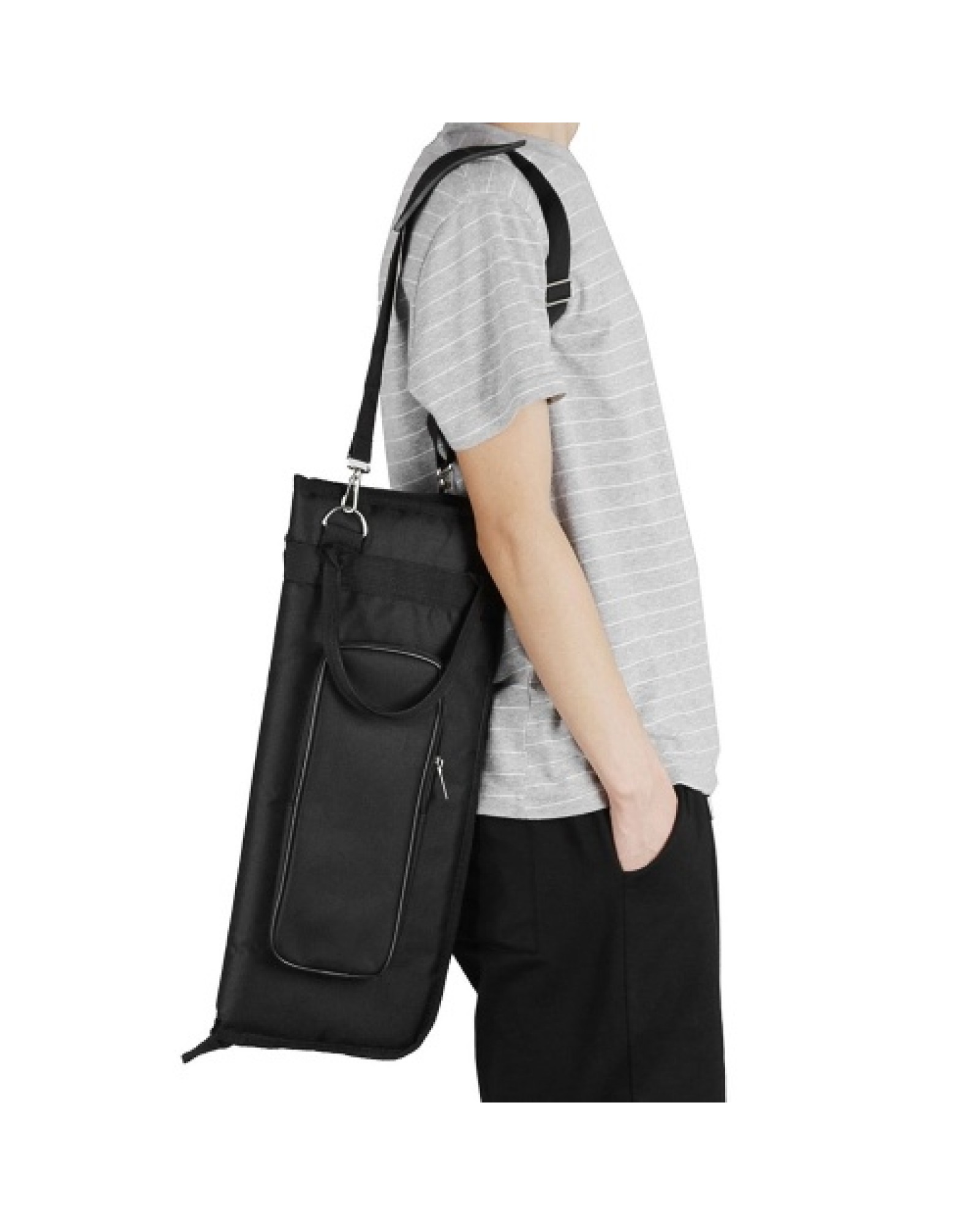 600D Water-resistant Drum Sticks Gig Bag Oxford Cloth Handy Strap Gripped Handle Pocket 5mm Cotton Padded