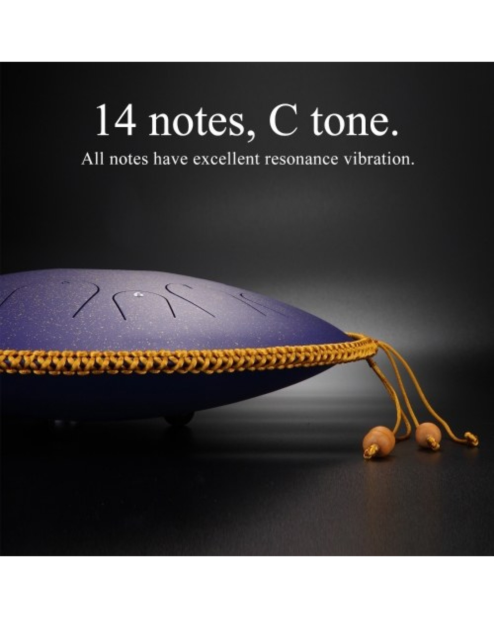 14 Inch 14 Note Alloy Steel Hand Pan Drum C Tone Manual Percussion Handpan Drum with Ebony Drumsticks