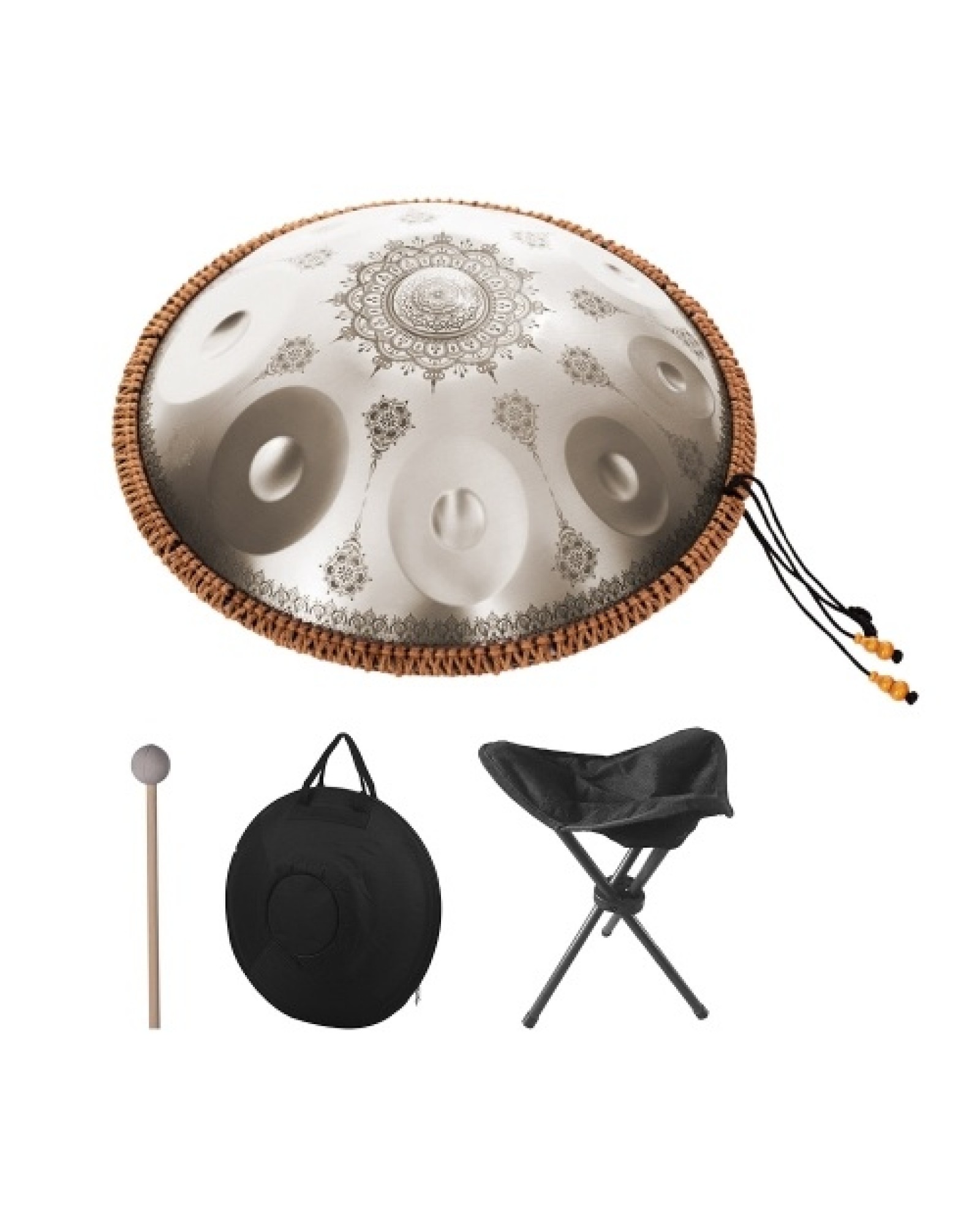 Mini Handpan Steel Hand Drum in C Tone 9 Notes 16 Inches Percussion Instrument