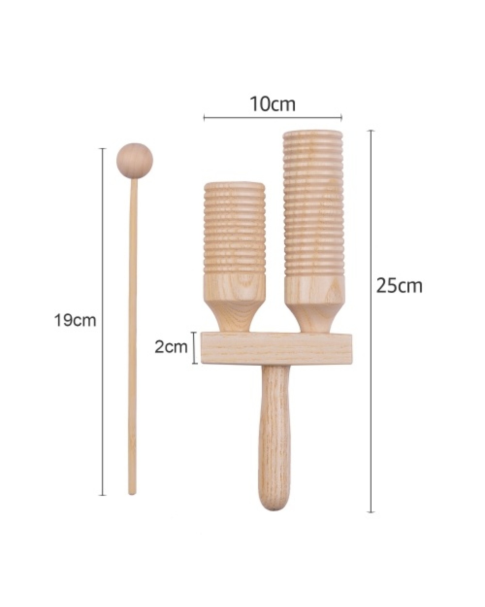 Percussion Wood Block 2 Tone Wooden Percussion Musical Instrument Children Musical Toys with Mallet
