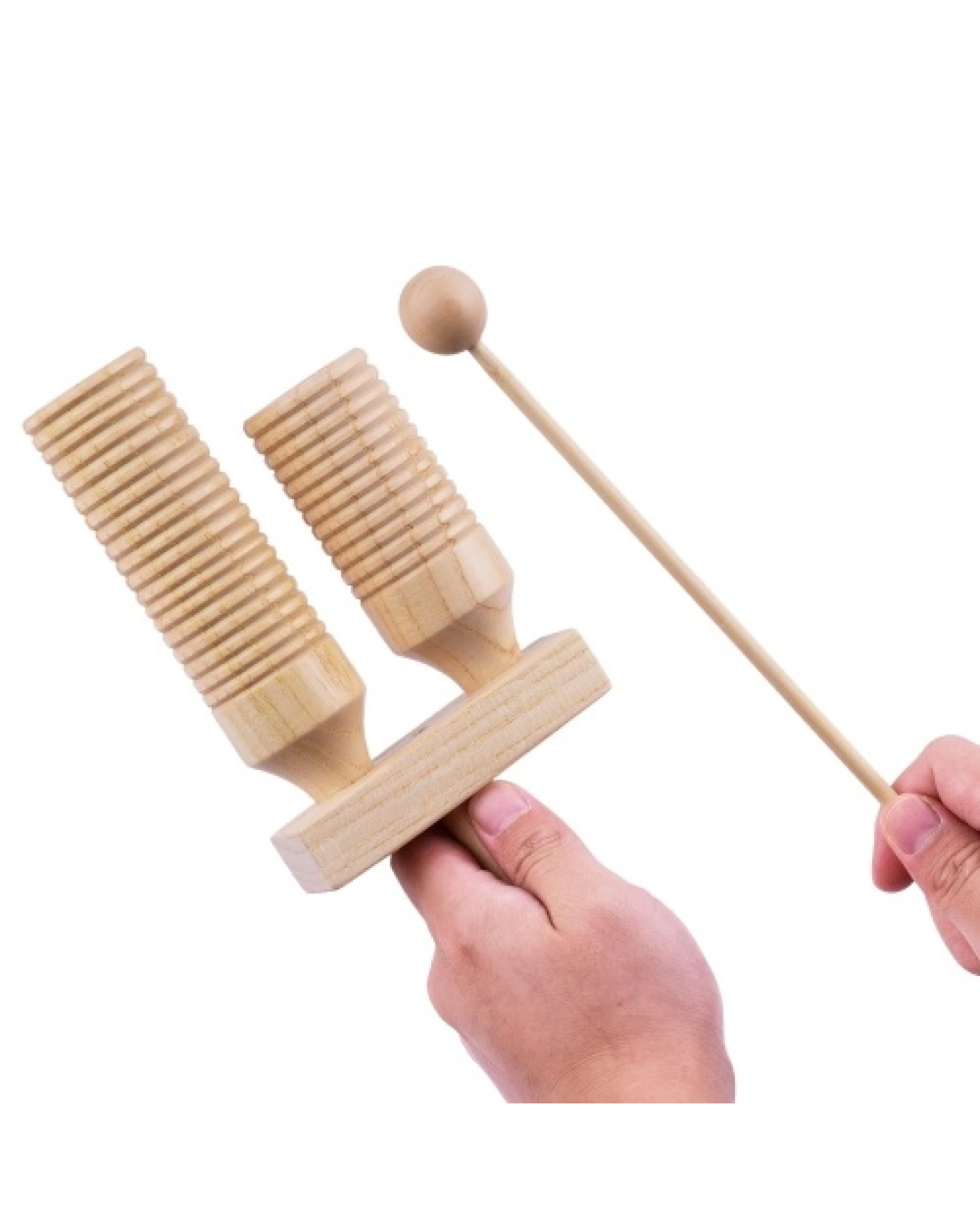 Percussion Wood Block 2 Tone Wooden Percussion Musical Instrument Children Musical Toys with Mallet