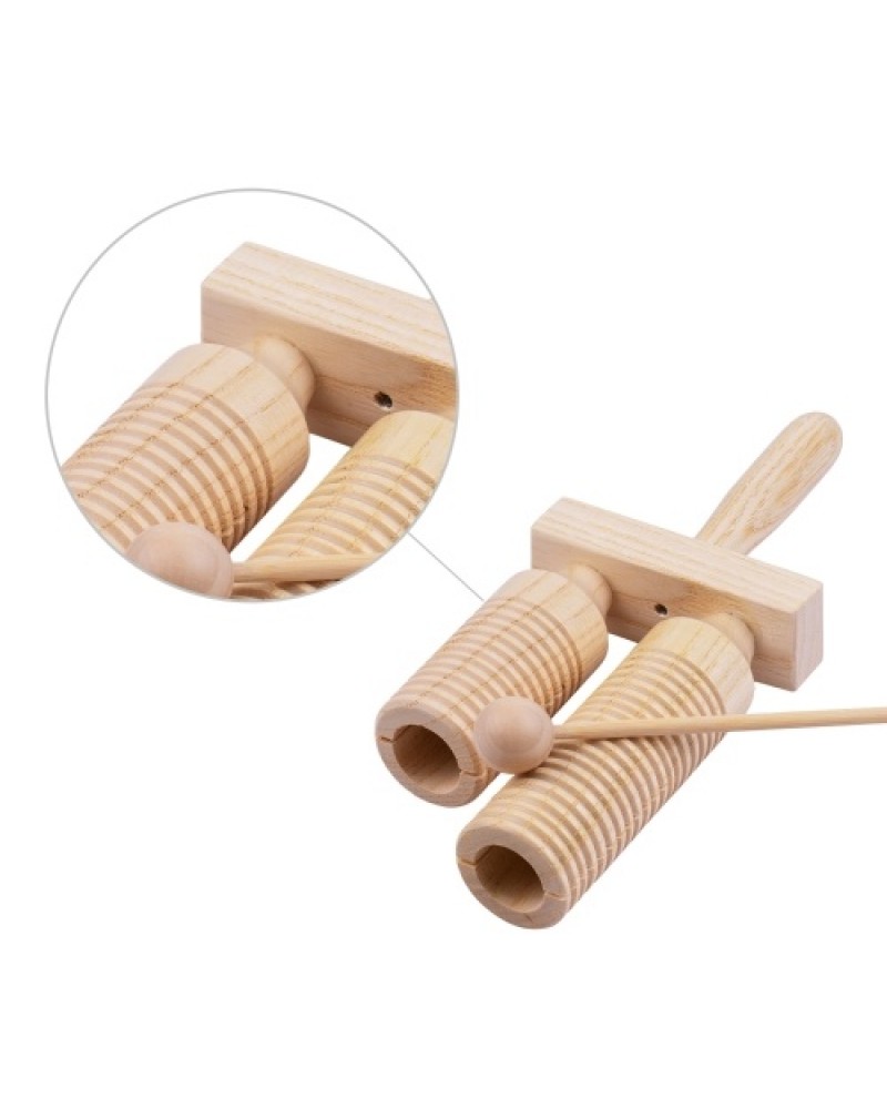 Percussion Wood Block 2 Tone Wooden Percussion Musical Instrument Children Musical Toys with Mallet