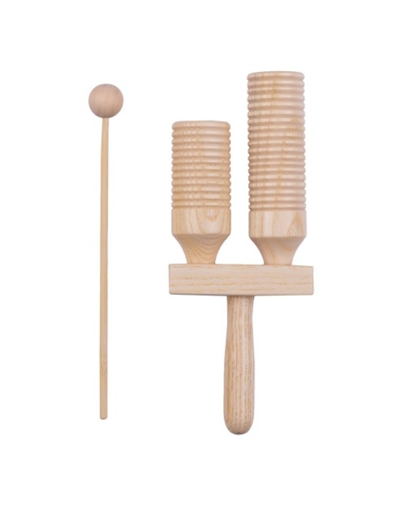 Percussion Wood Block 2 Tone Wooden Percussion Musical Instrument Children Musical Toys with Mallet