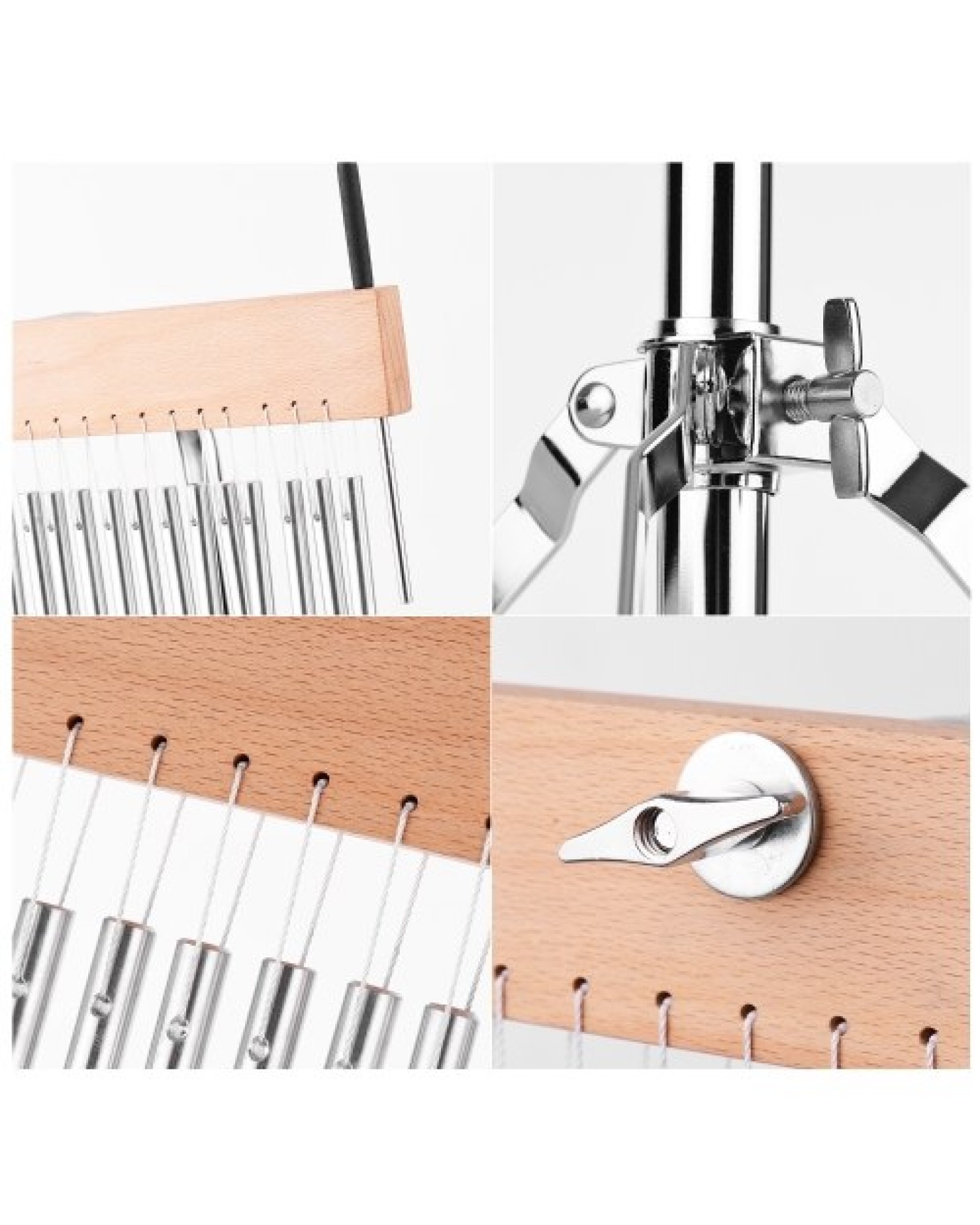 25 Bells Barchime Bar Chimes Single-Row Solid Aluminum Bar Wind Chimes Musical Percusion Instrument with Adjustable Mounting Sta