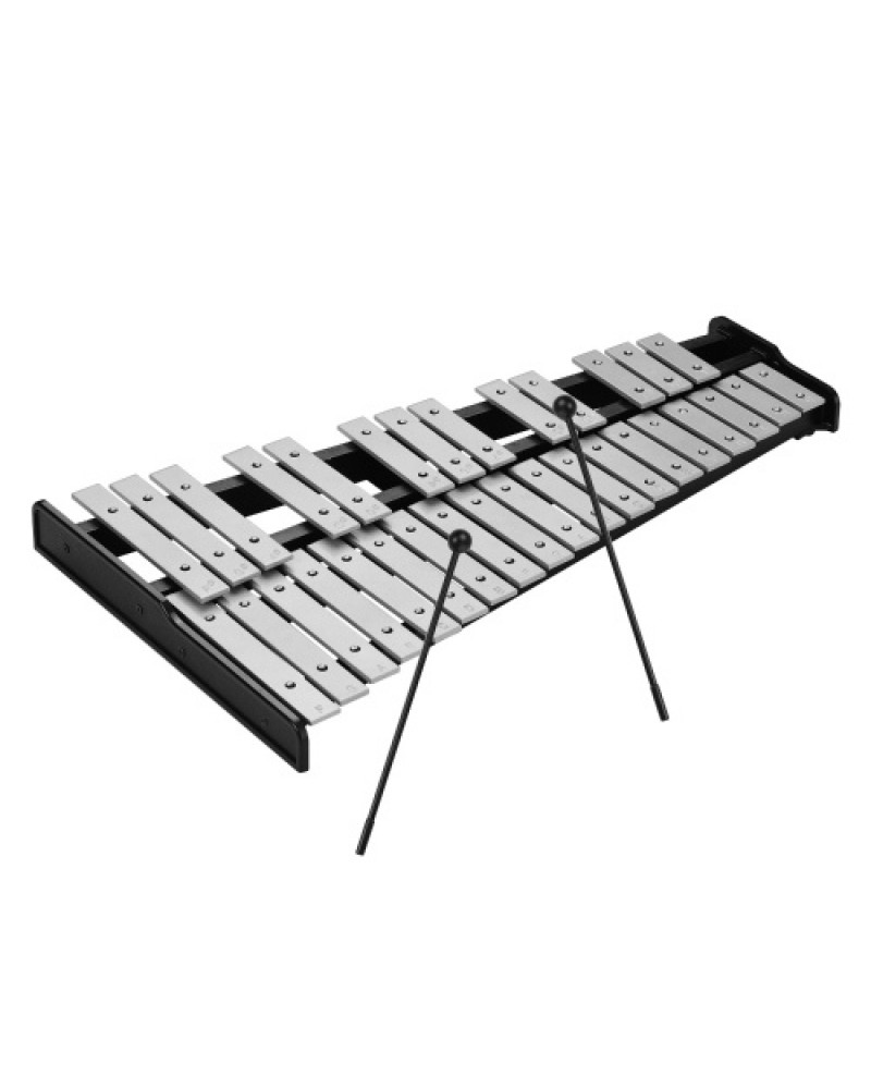 32-Note Xylophone Educational Glockenspiel Wooden Base Solid Aluminum Bars