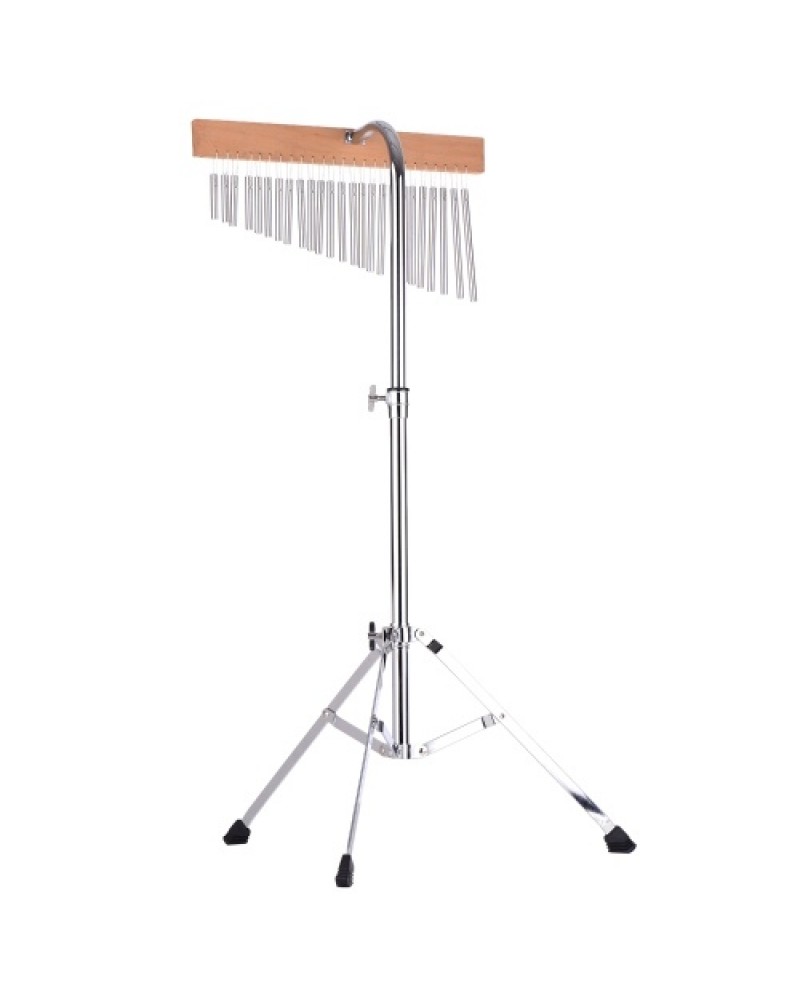 25 Bells Barchime Bar Chimes Single-Row Solid Aluminum Bar Wind Chimes Musical Percusion Instrument with Adjustable Mounting Sta