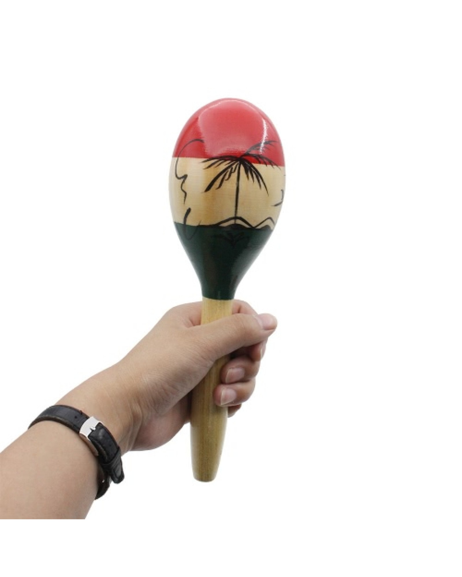 Pair of Wooden Large Maracas Rumba Shakers Rattles Sand Hammer Percussion Instrument Musical Toy for Kid Children Party Games