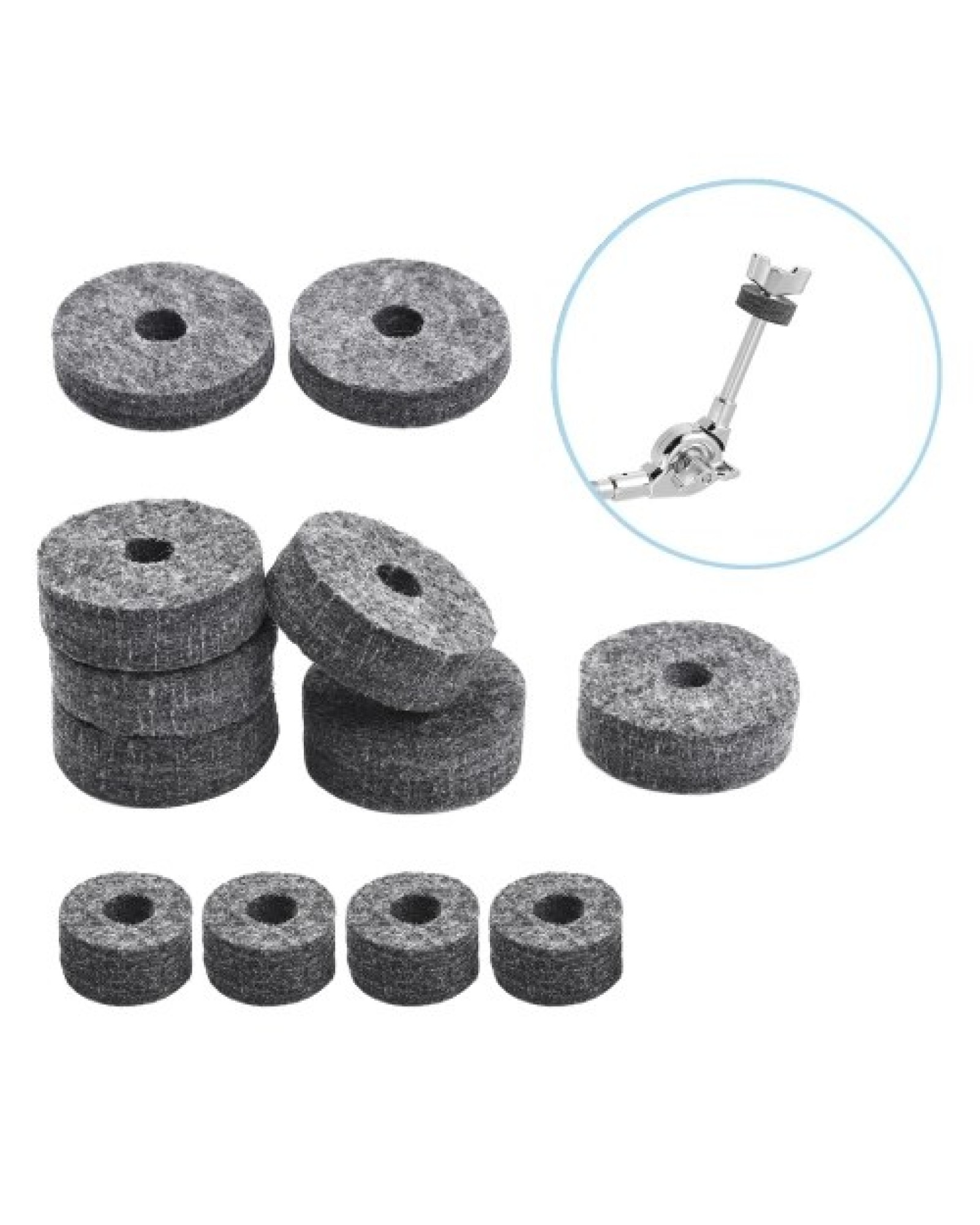 23pcs Cymbal Replacement Accessories Drum Parts with Cymbal Stand Felts Drum Cymbal Felt Pads Include Wing Nuts Washers Cymbal S