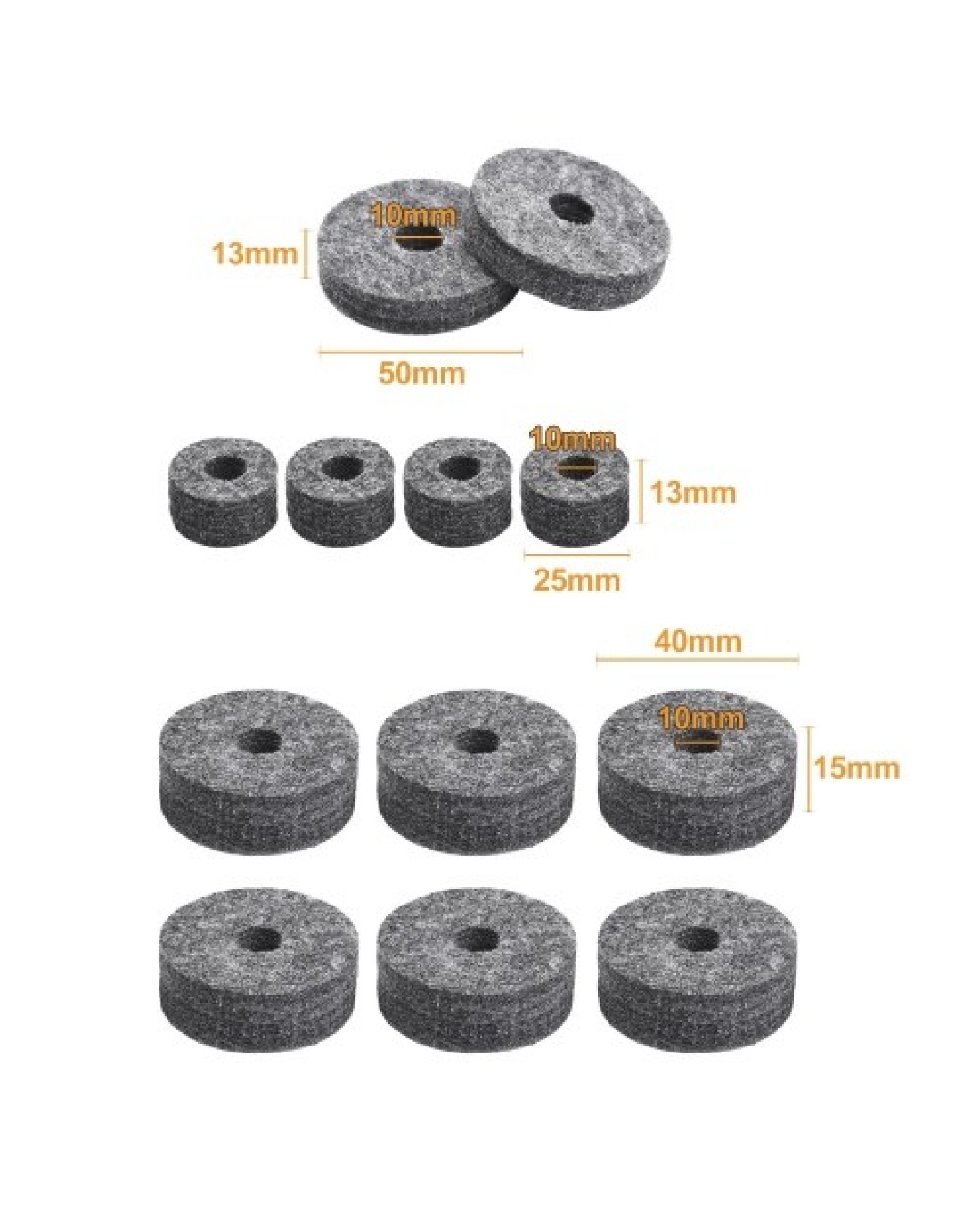 23pcs Cymbal Replacement Accessories Drum Parts with Cymbal Stand Felts Drum Cymbal Felt Pads Include Wing Nuts Washers Cymbal S