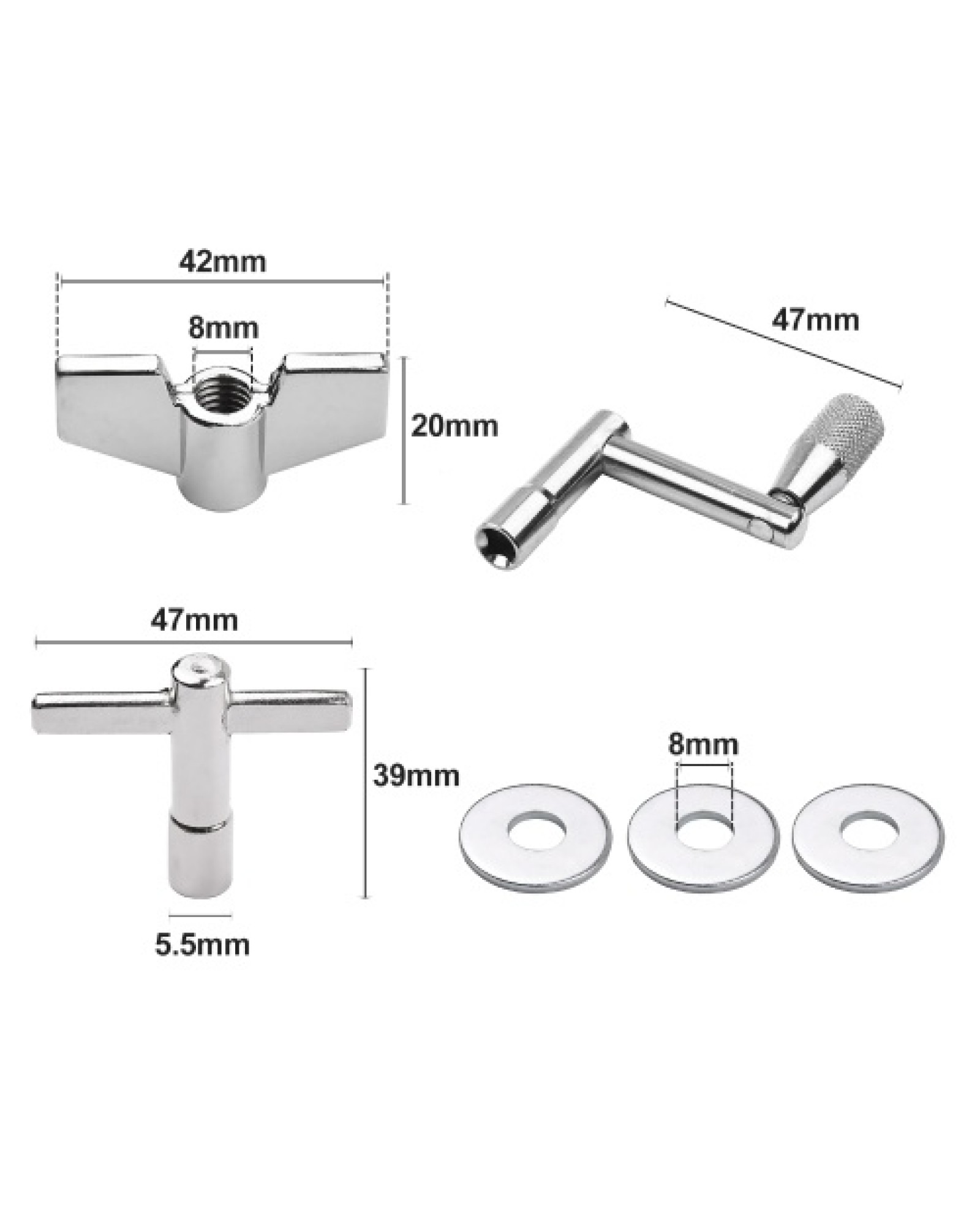 23pcs Cymbal Replacement Accessories Drum Parts with Cymbal Stand Felts Drum Cymbal Felt Pads Include Wing Nuts Washers Cymbal S