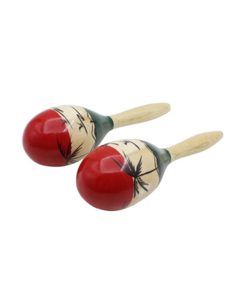 Pair of Wooden Large Maracas Rumba Shakers Rattles Sand Hammer Percussion Instrument Musical Toy for Kid Children Party Games