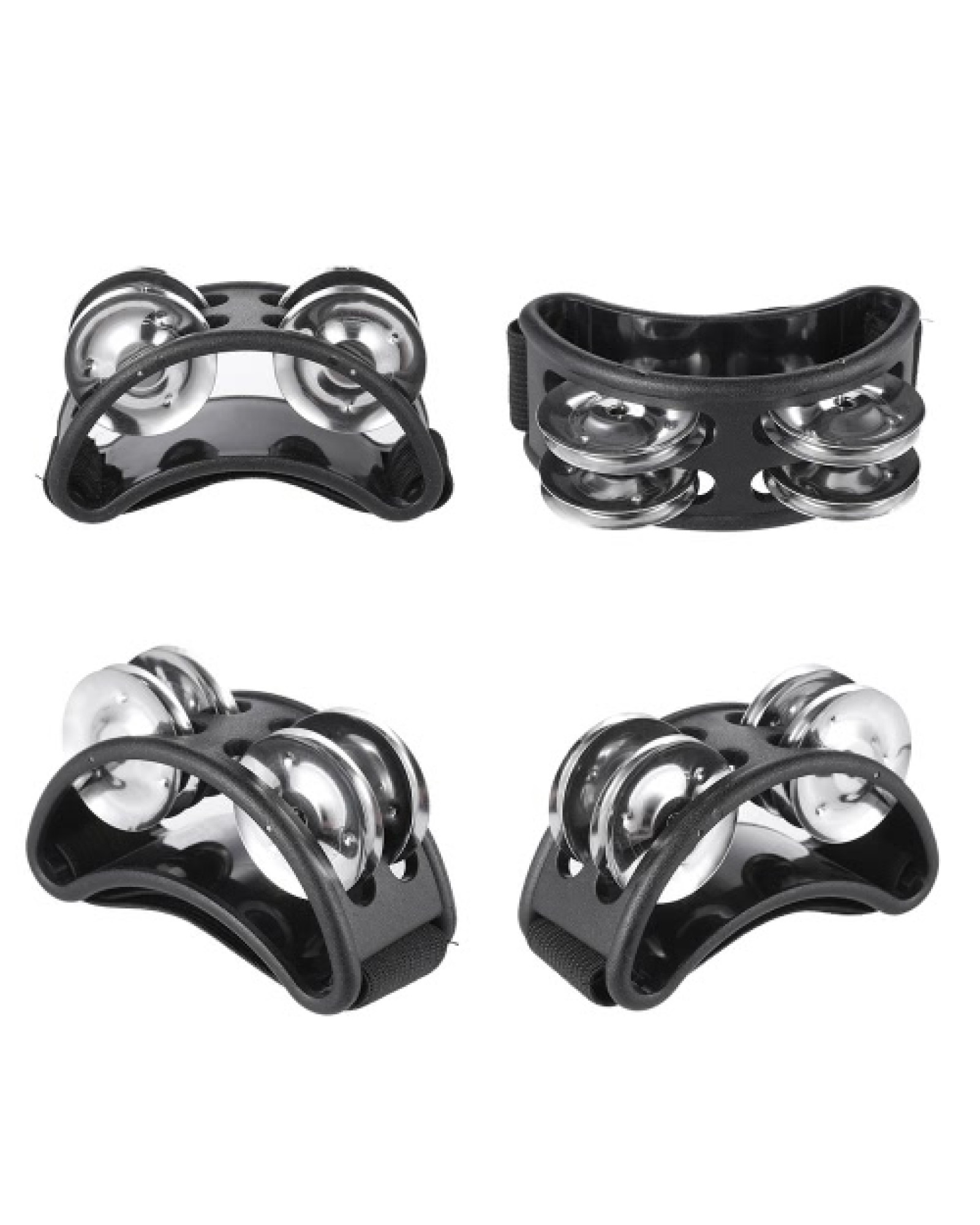 Foot Tambourine Percussion Musical Instrument 2 Sets Metal Jingle Bell