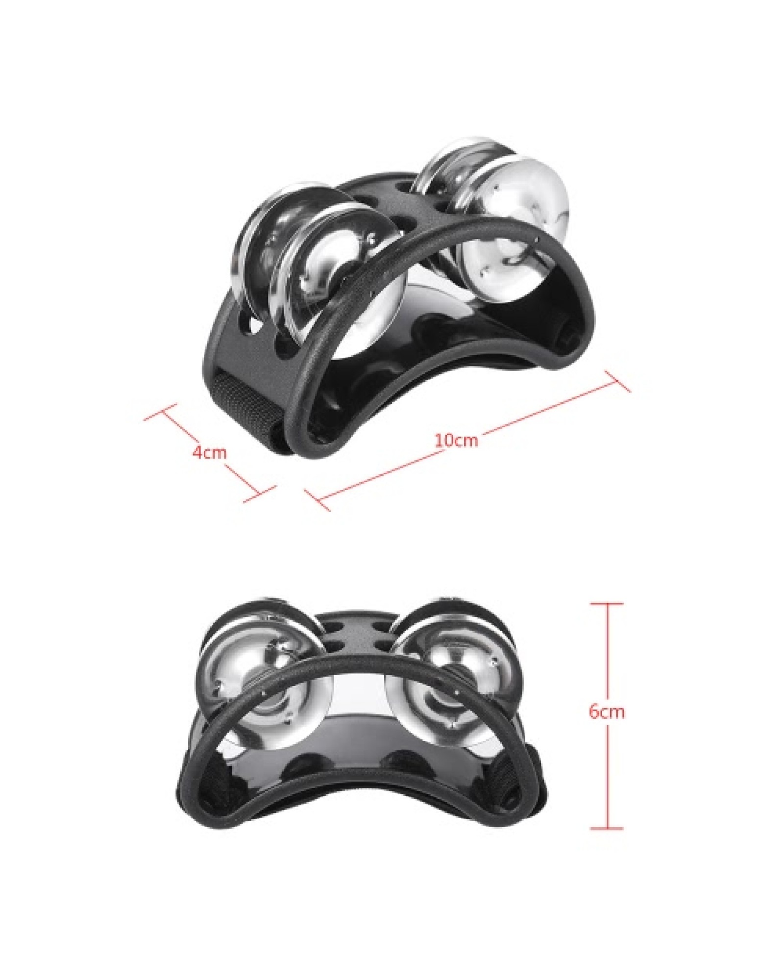 Foot Tambourine Percussion Musical Instrument 2 Sets Metal Jingle Bell