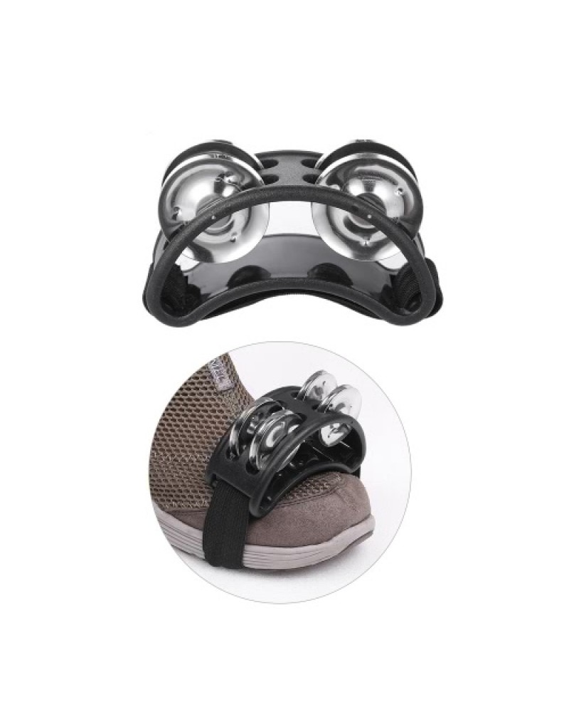 Foot Tambourine Percussion Musical Instrument 2 Sets Metal Jingle Bell