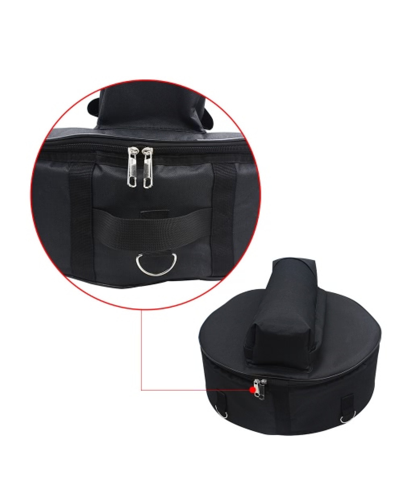 Durable 14 Inch Snare Drum Bag Backpack Case with Shoulder Strap Outside Pockets