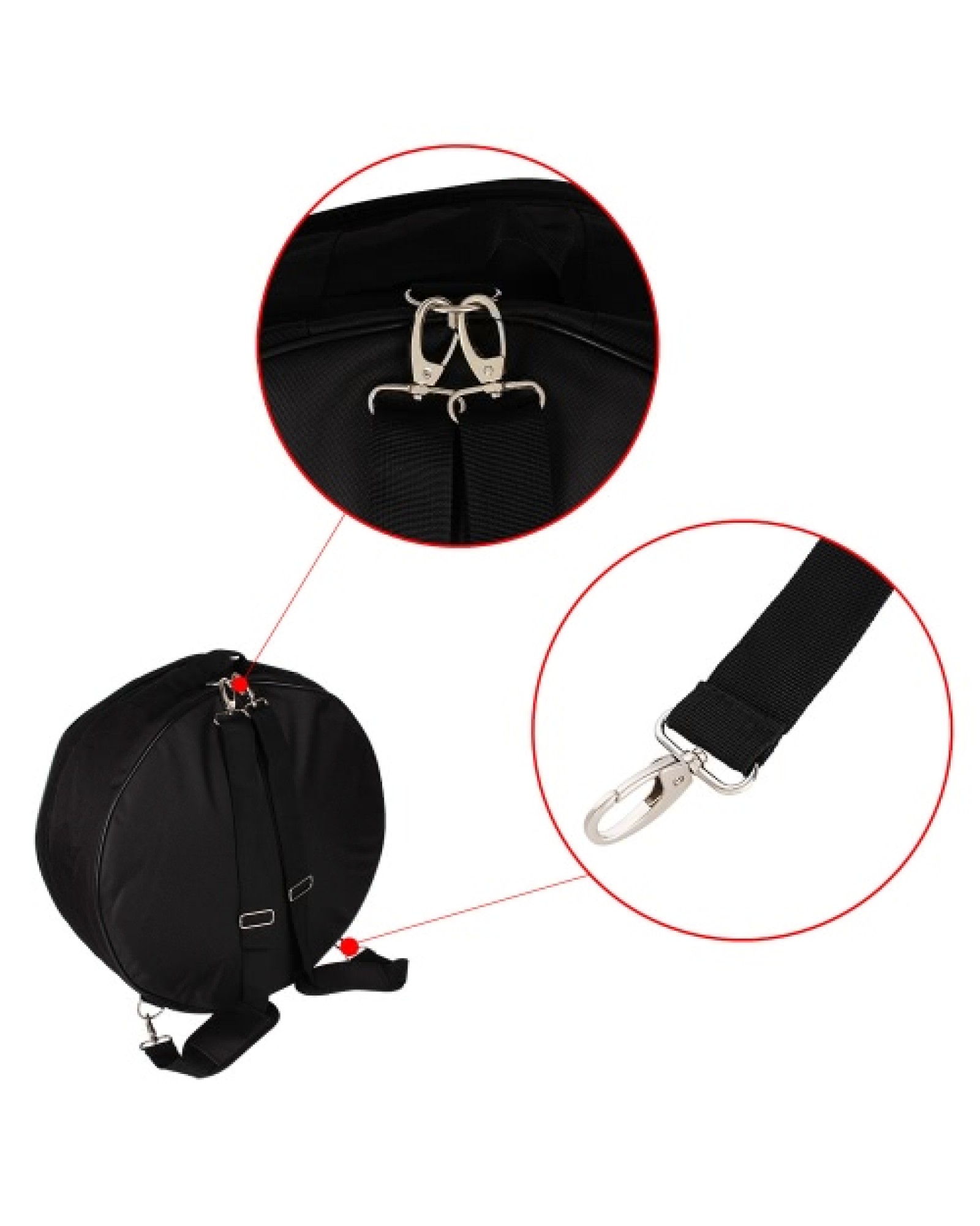 Durable 14 Inch Snare Drum Bag Backpack Case with Shoulder Strap Outside Pockets
