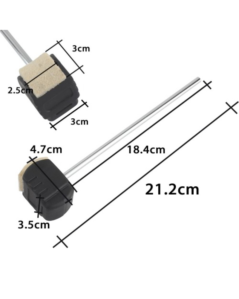 High-quality Bass Drum Pedal Beater Wool Felt Stainless Steel Handle Percussion Instrument Accessories Parts