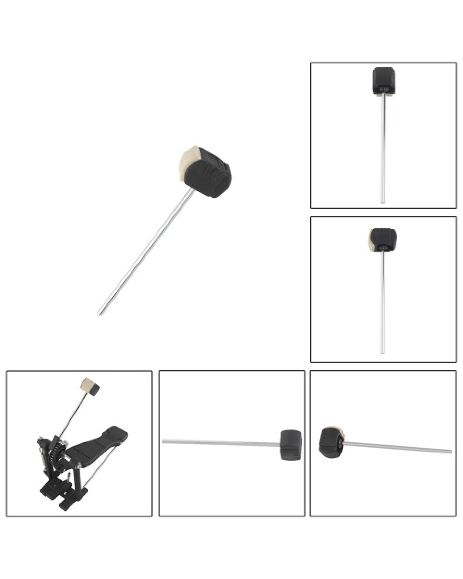 High-quality Bass Drum Pedal Beater Wool Felt Stainless Steel Handle Percussion Instrument Accessories Parts