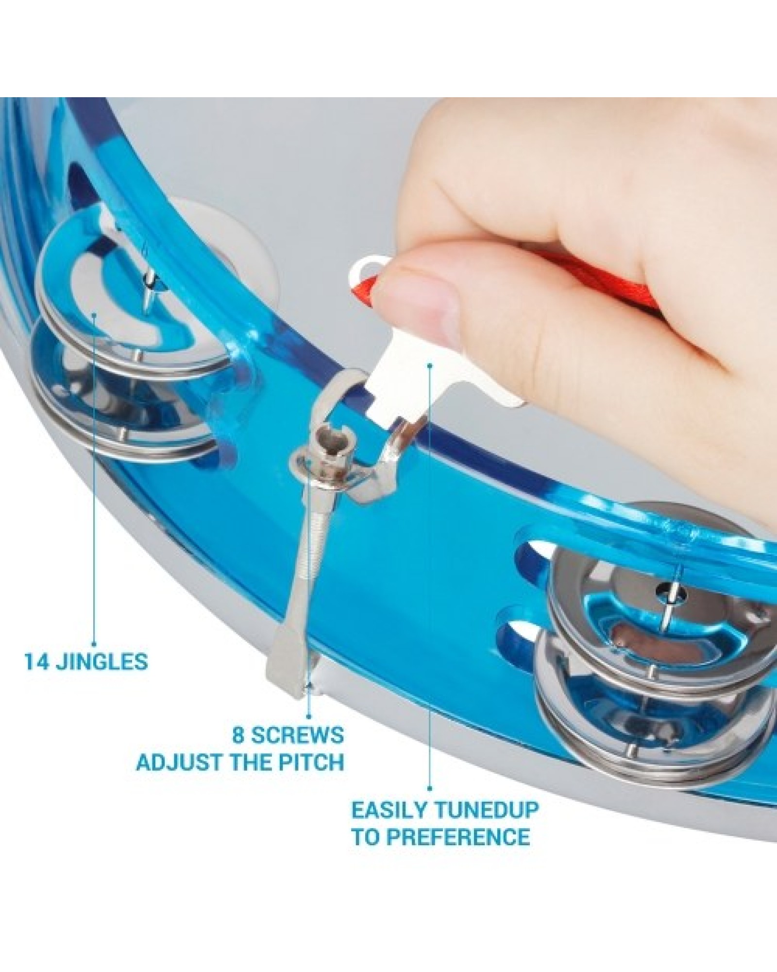 10 Inch Hand Held Tambourine Double Row Tambourine Drum Set Percussion Instrument