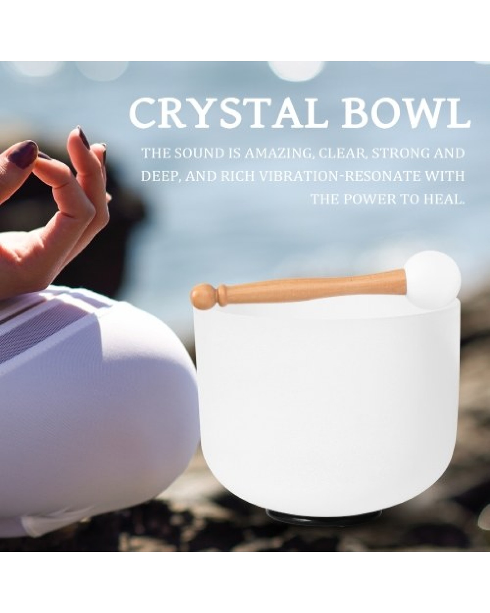 440HZ Crystal Struck Bowl Ritual Music Therapy Yoga Meditation Singing Bowls Percussion Instruments